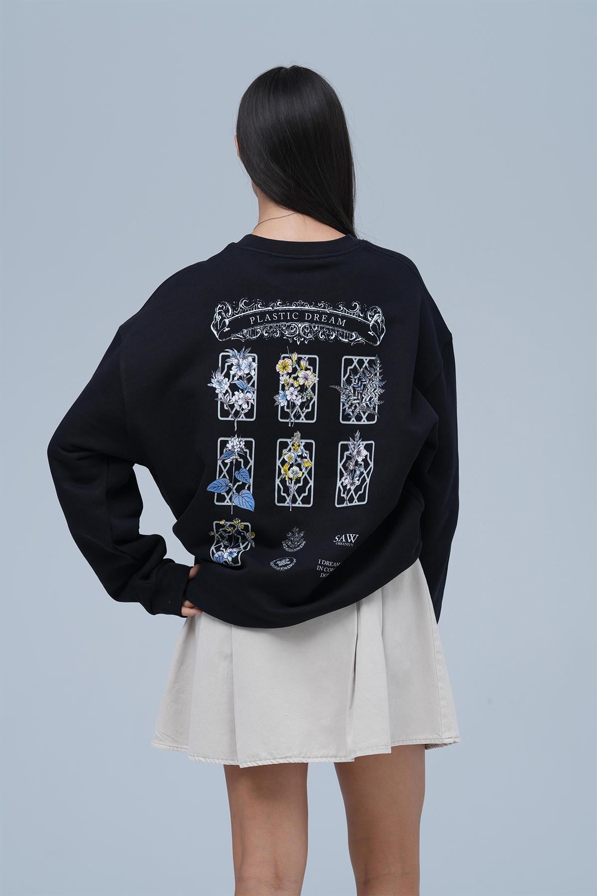 Plastic Dream Oversize Sweatshirt Kadın Siyah