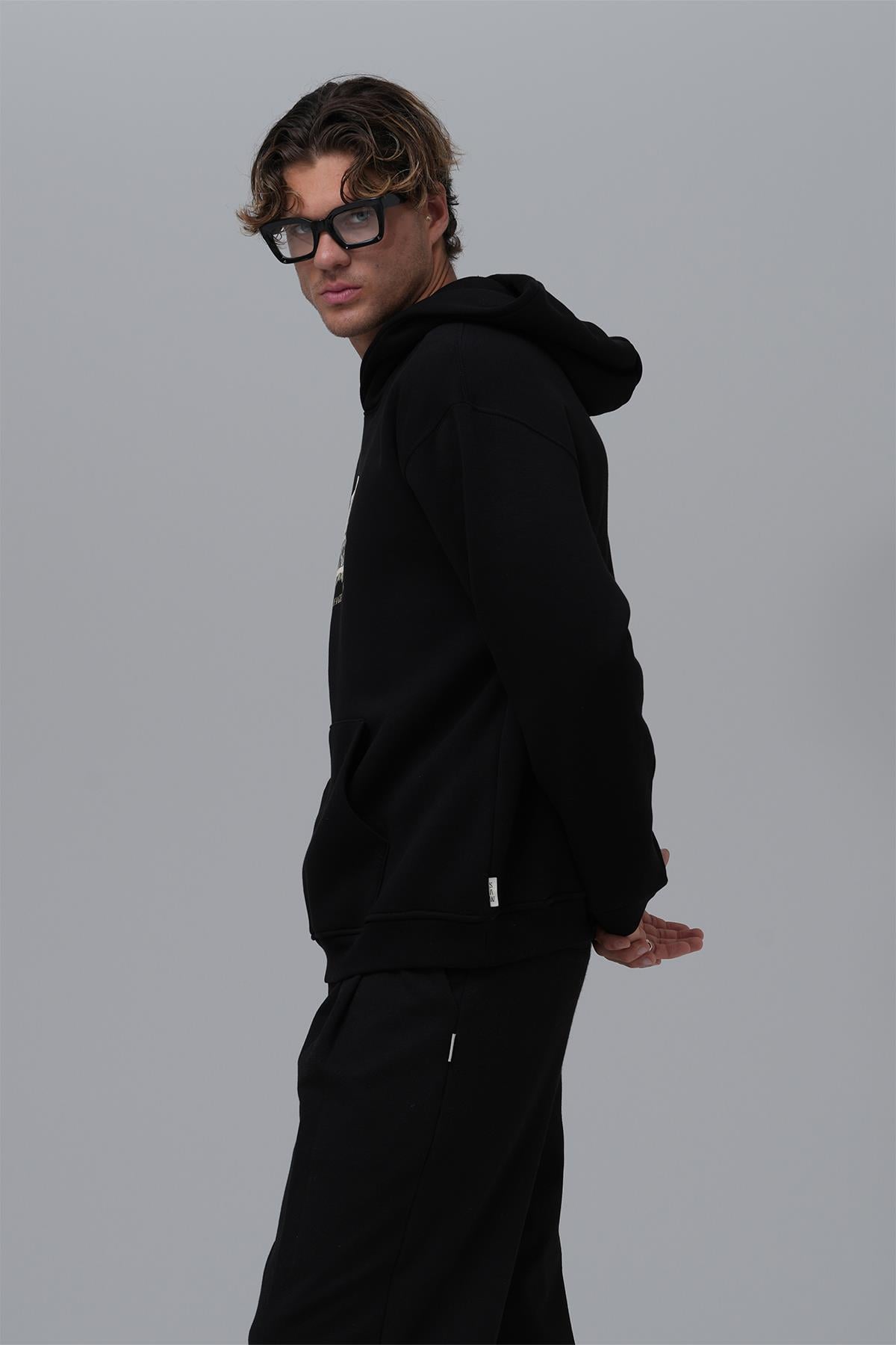 Portrait of a Generation Oversize Sweatshirt Erkek Siyah