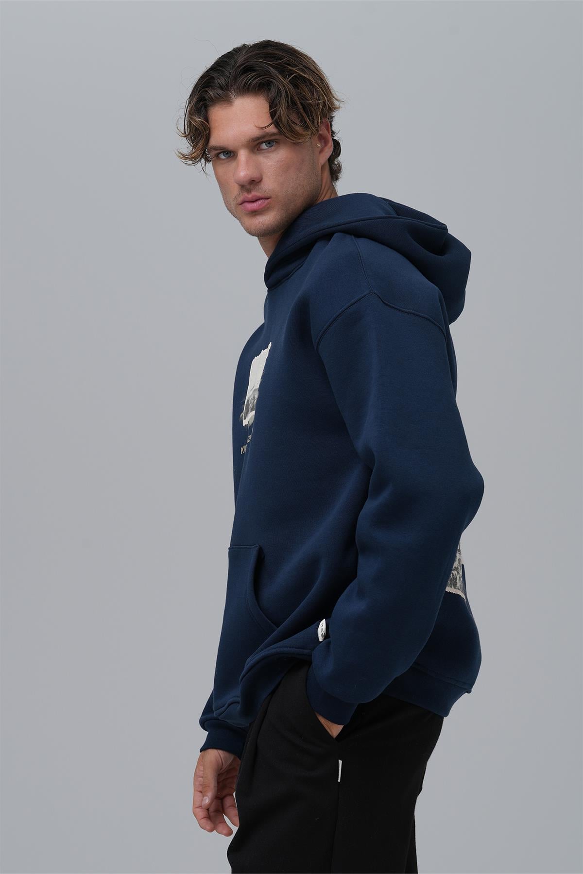 Portrait of a Generation Oversize Sweatshirt Erkek İndigo