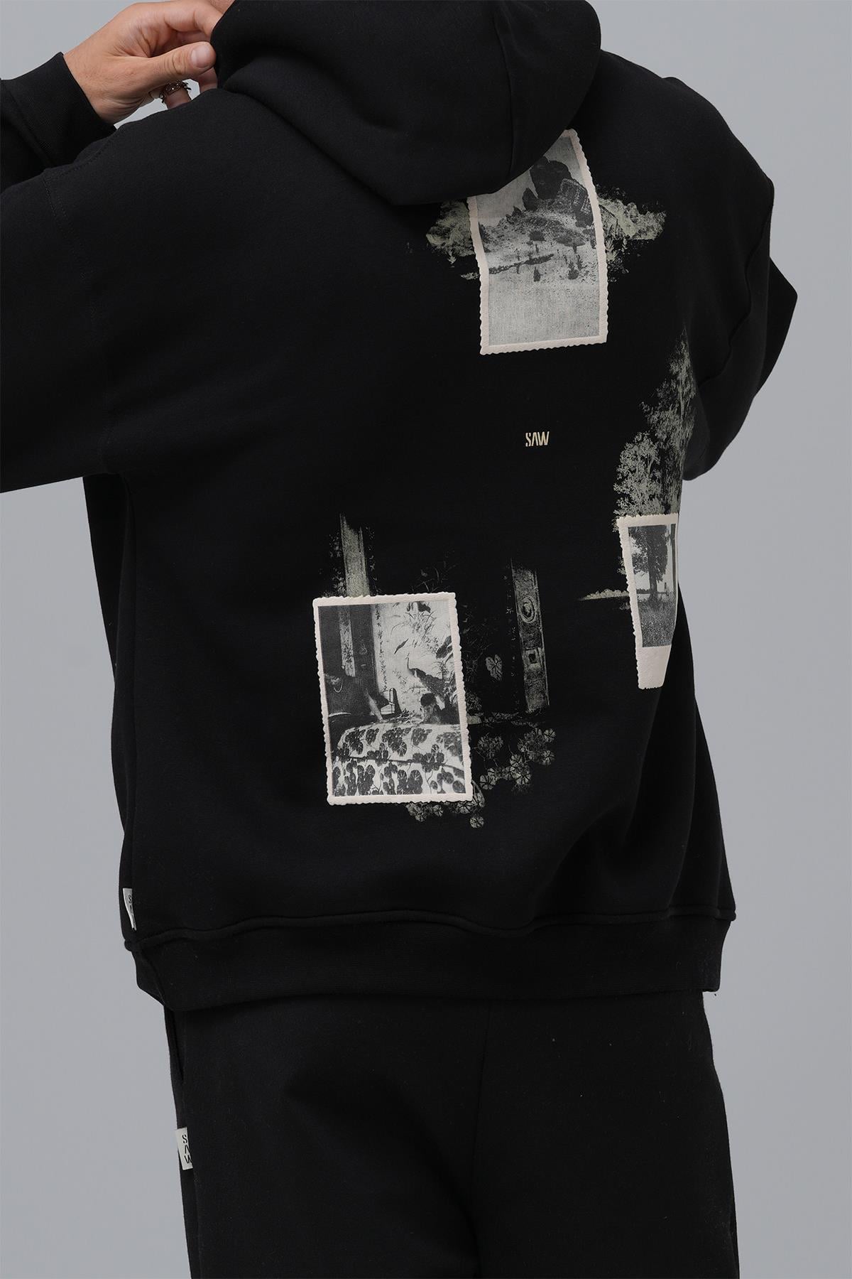 Portrait of a Generation Oversize Sweatshirt Erkek Siyah