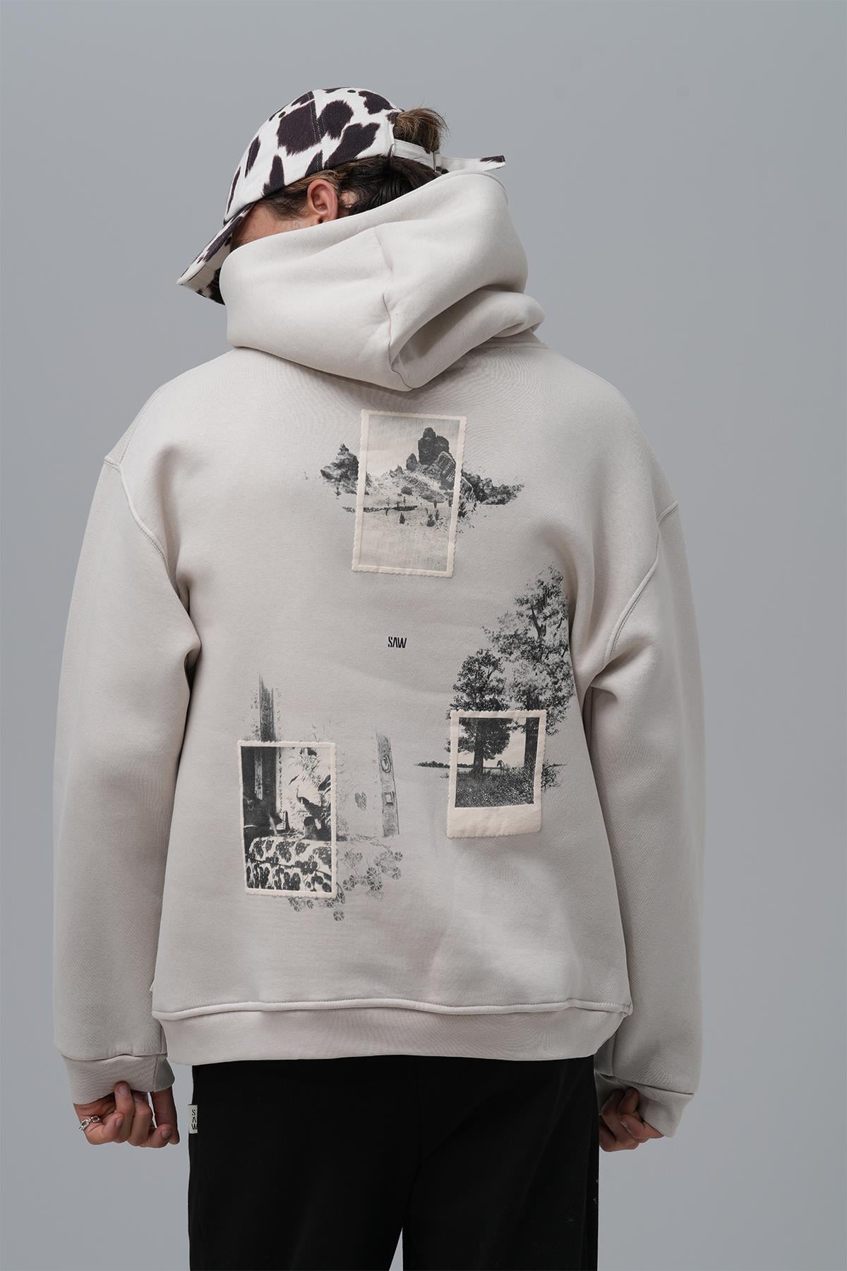 Portrait of a Generation Oversize Sweatshirt Erkek Ekru