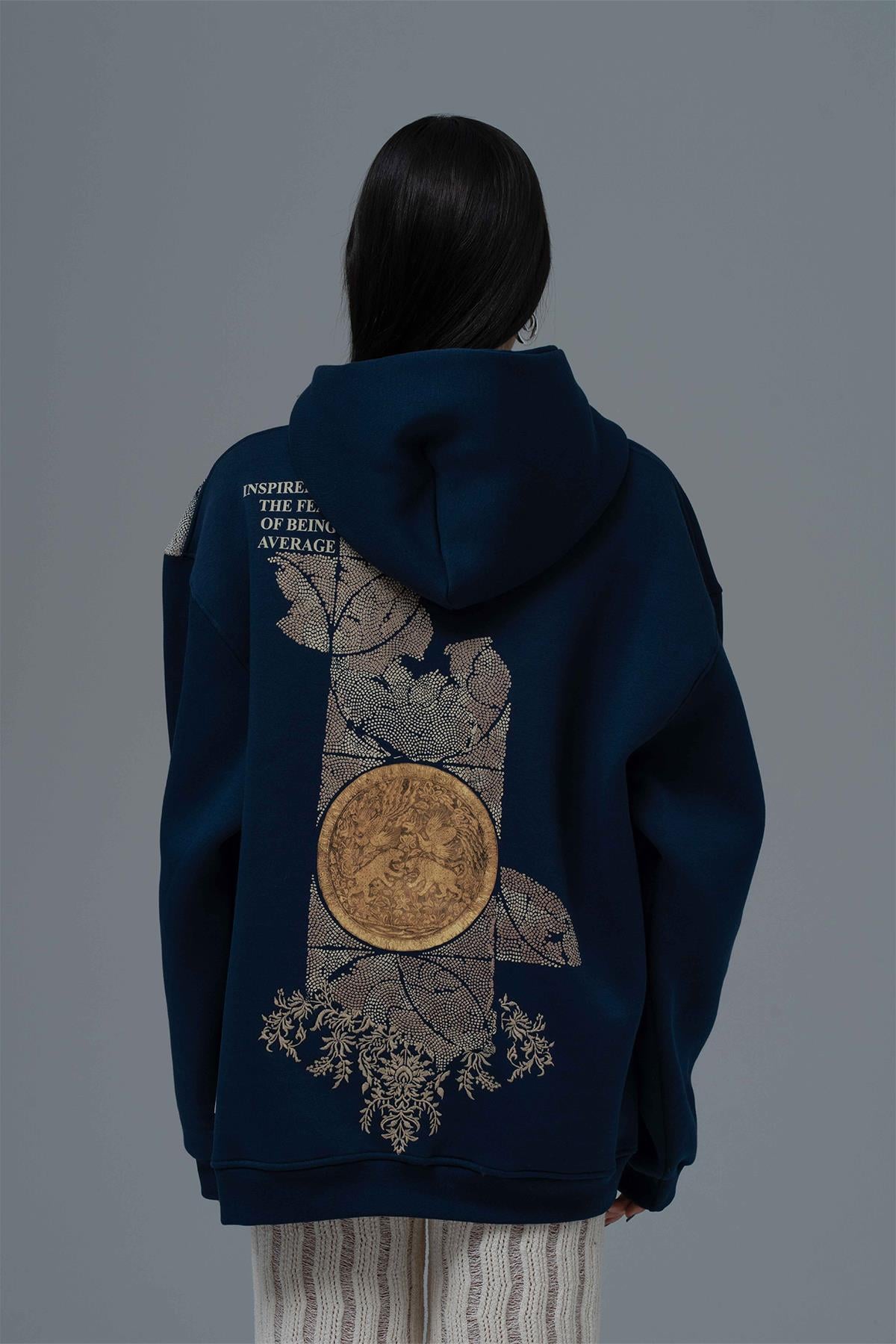 Realistic Oversize Sweatshirt Kadın İndigo