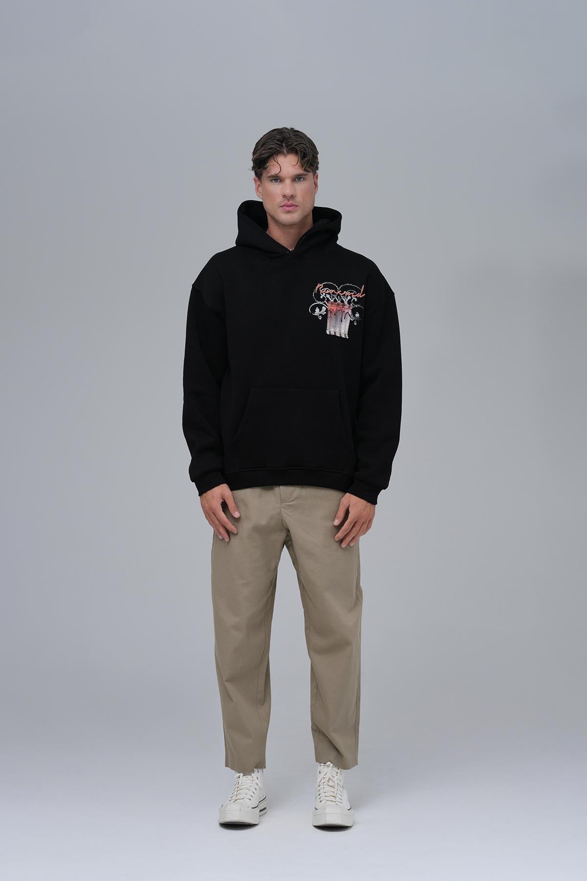 Renewed Flow Oversize Sweatshirt Erkek Siyah