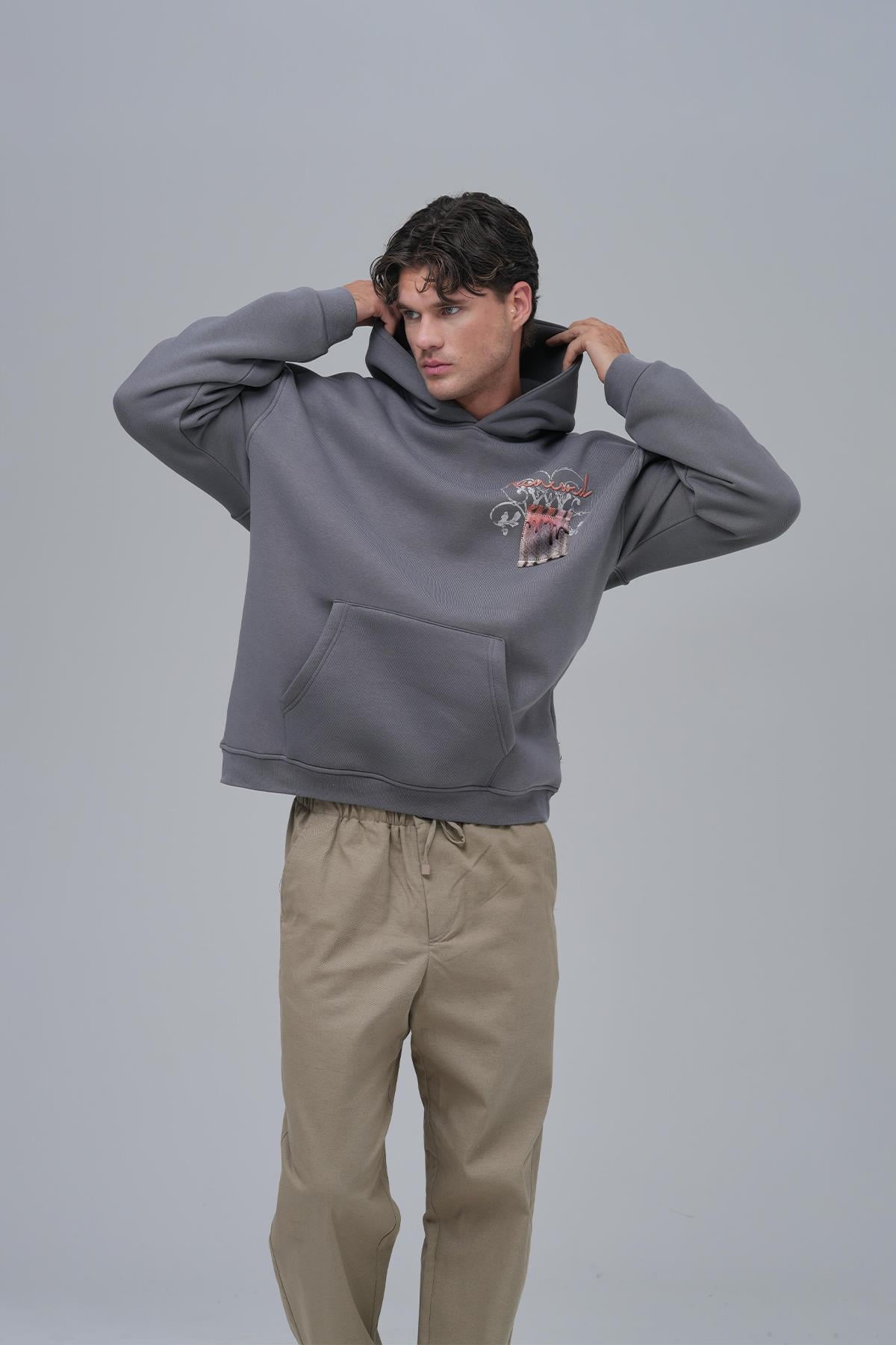 Renewed Flow Oversize Sweatshirt Erkek Füme