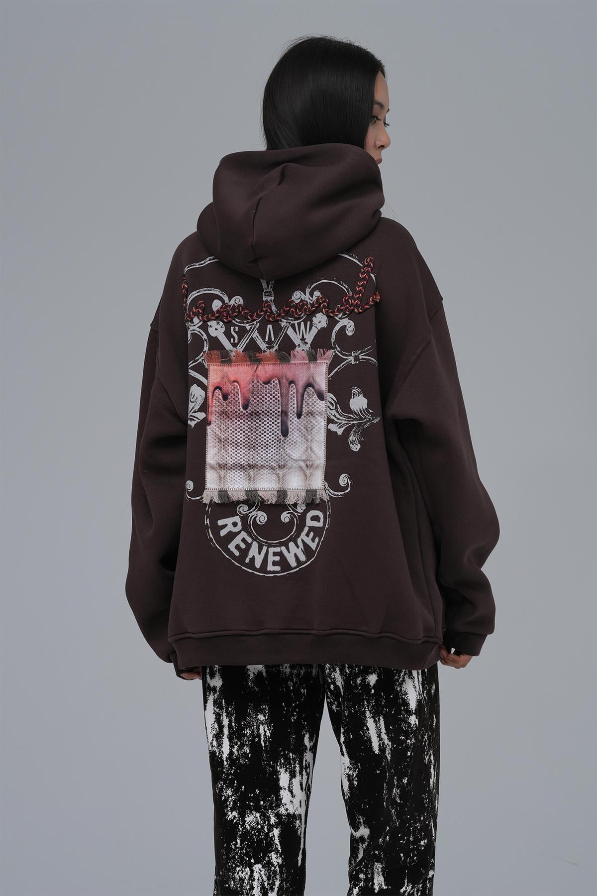 Renewed Flow Oversize Sweatshirt Kadın Kahverengi