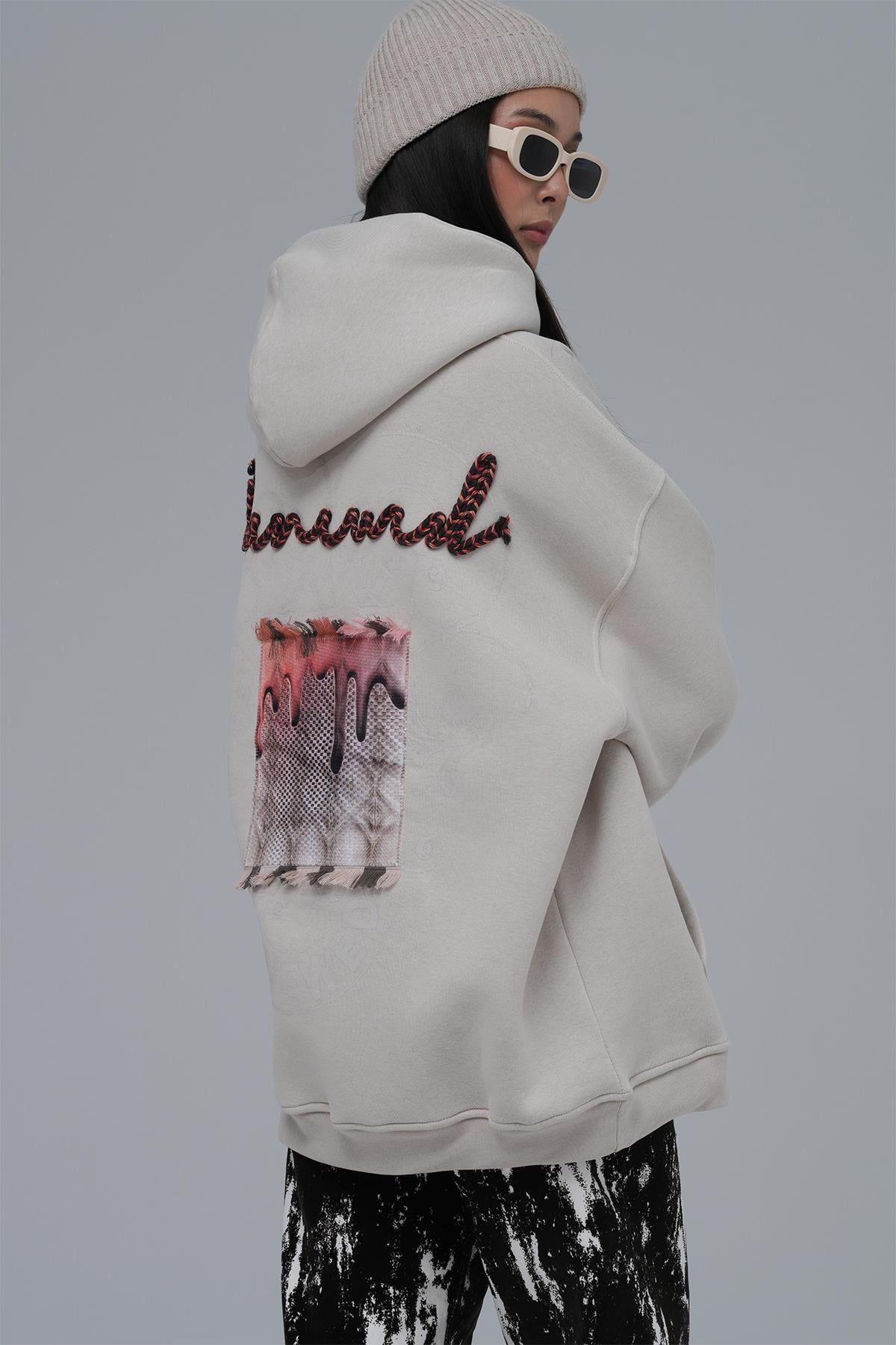 Renewed Flow Oversize Sweatshirt Kadın Stone
