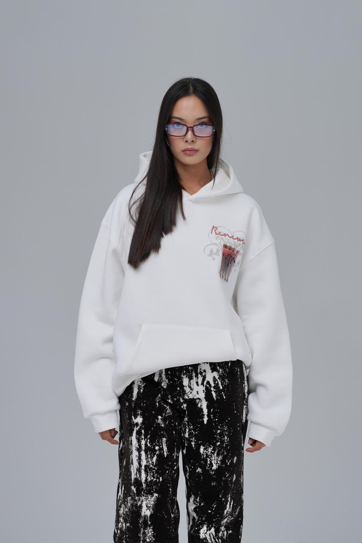 Renewed Flow Oversize Sweatshirt Kadın Ekru