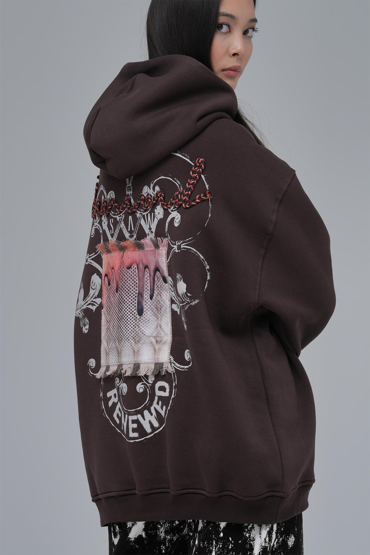 Renewed Flow Oversize Sweatshirt Kadın Kahverengi