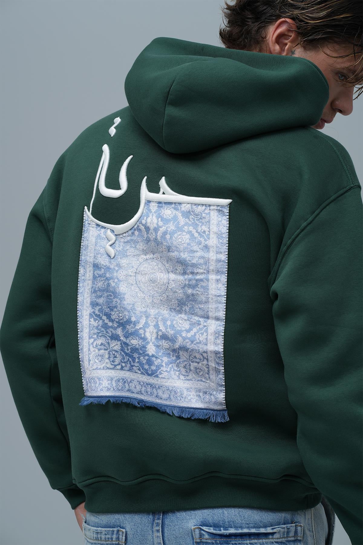 Roots & Freedom Oversize Sweatshirt Erkek Yeşil