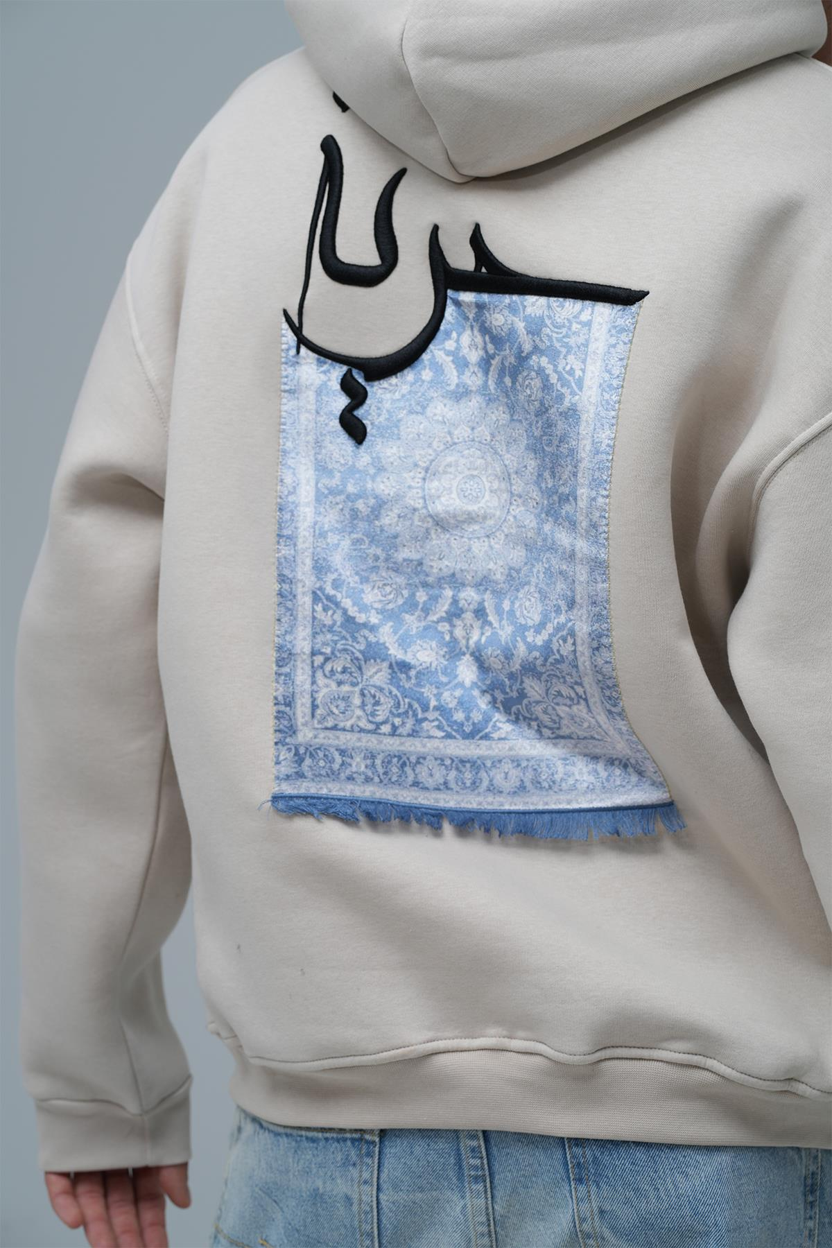 Roots & Freedom Oversize Sweatshirt Erkek Ekru