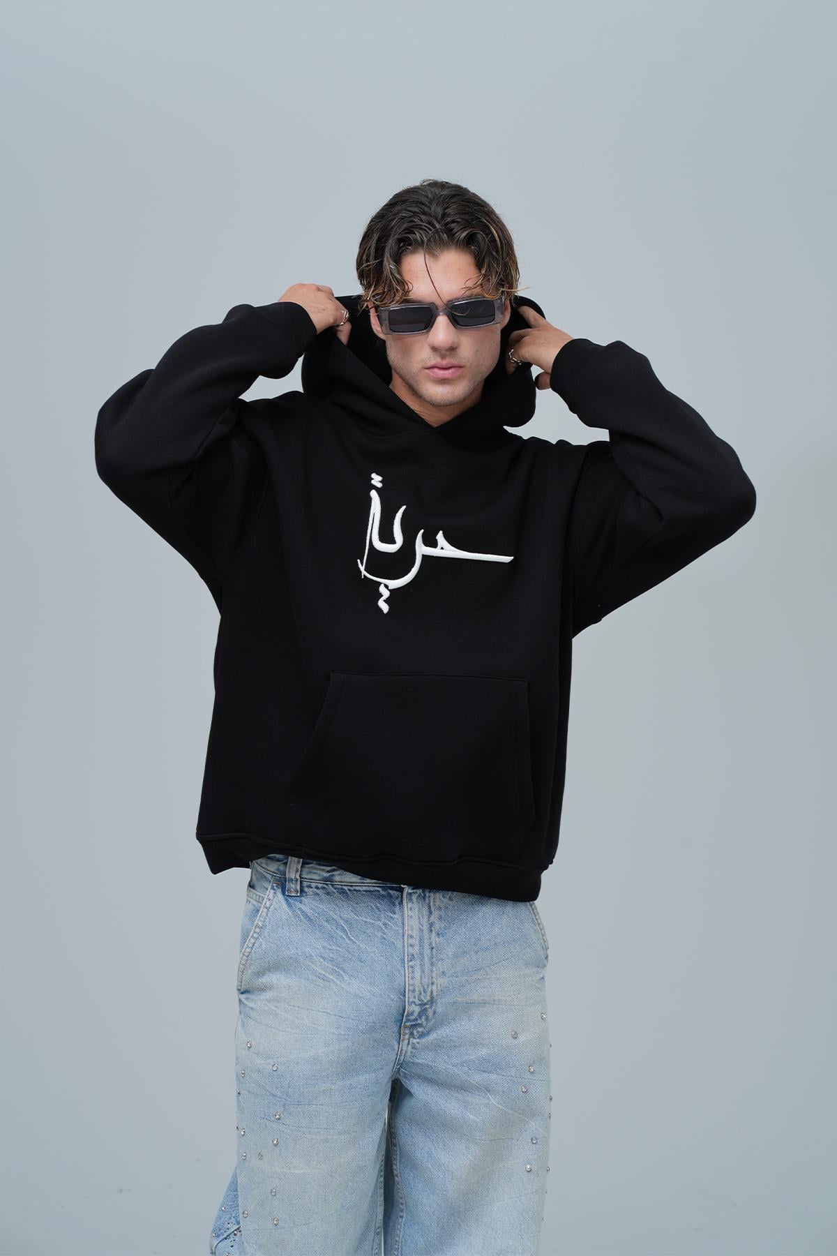Roots & Freedom Oversize Sweatshirt Erkek Siyah