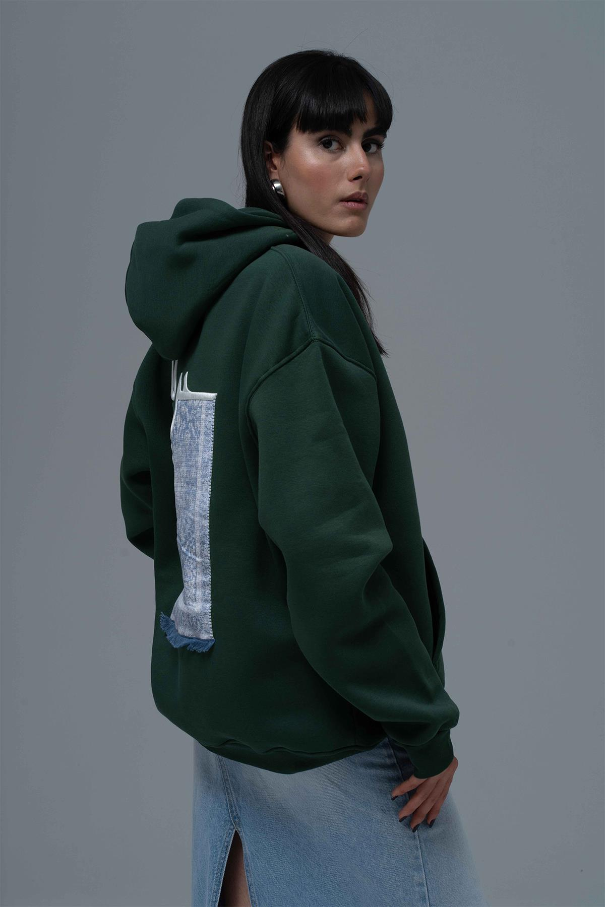 Roots & Freedom Oversize Sweatshirt Kadın Yeşil