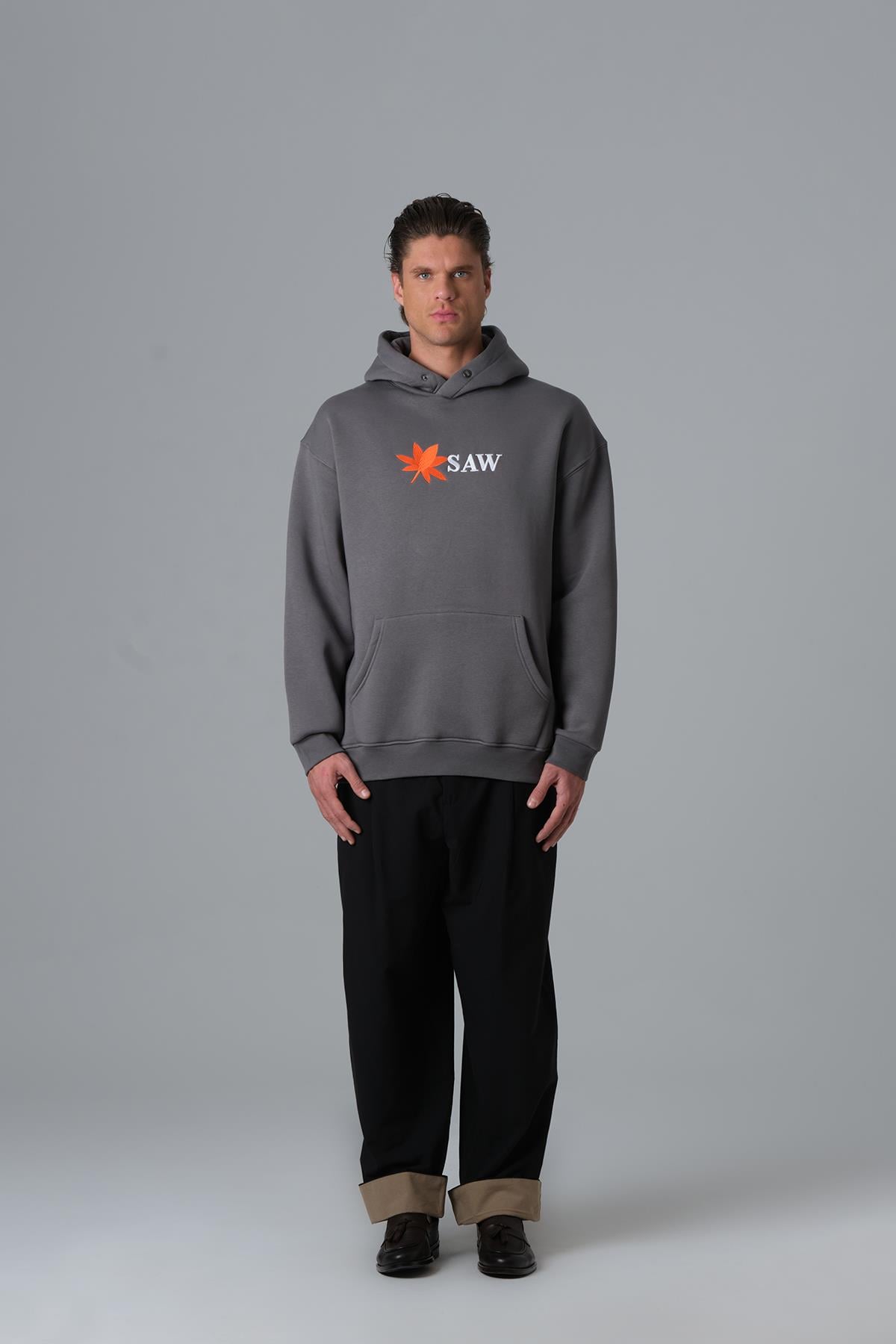 Savage Earth Oversize Sweatshirt Erkek Füme