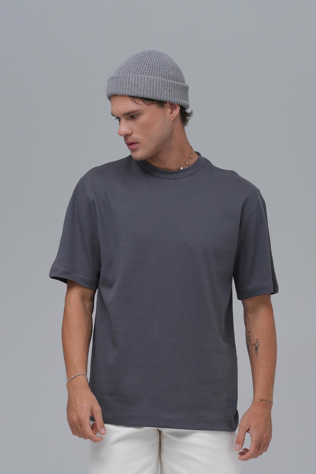 SAW Club Basic Regular Fit Tişört Erkek Füme