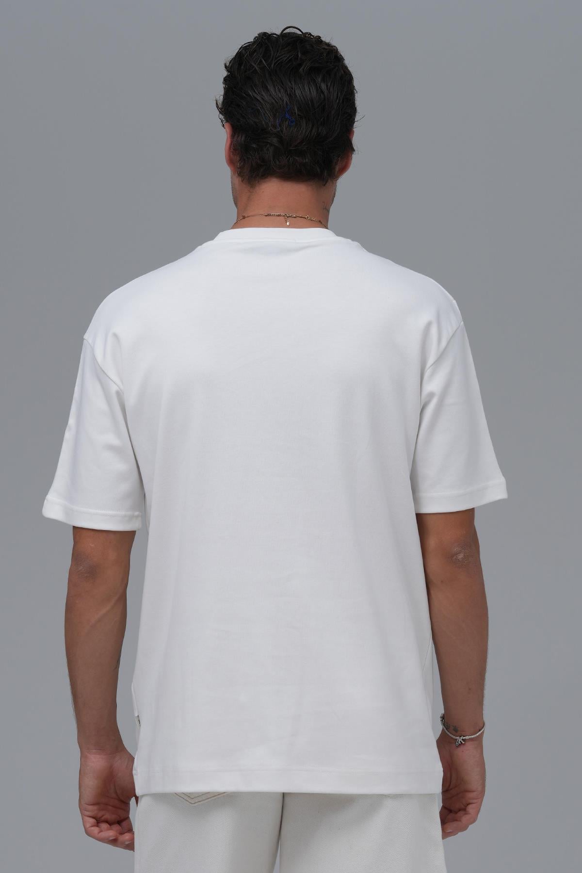 SAW Club Basic Regular Fit Tişört Erkek Ekru