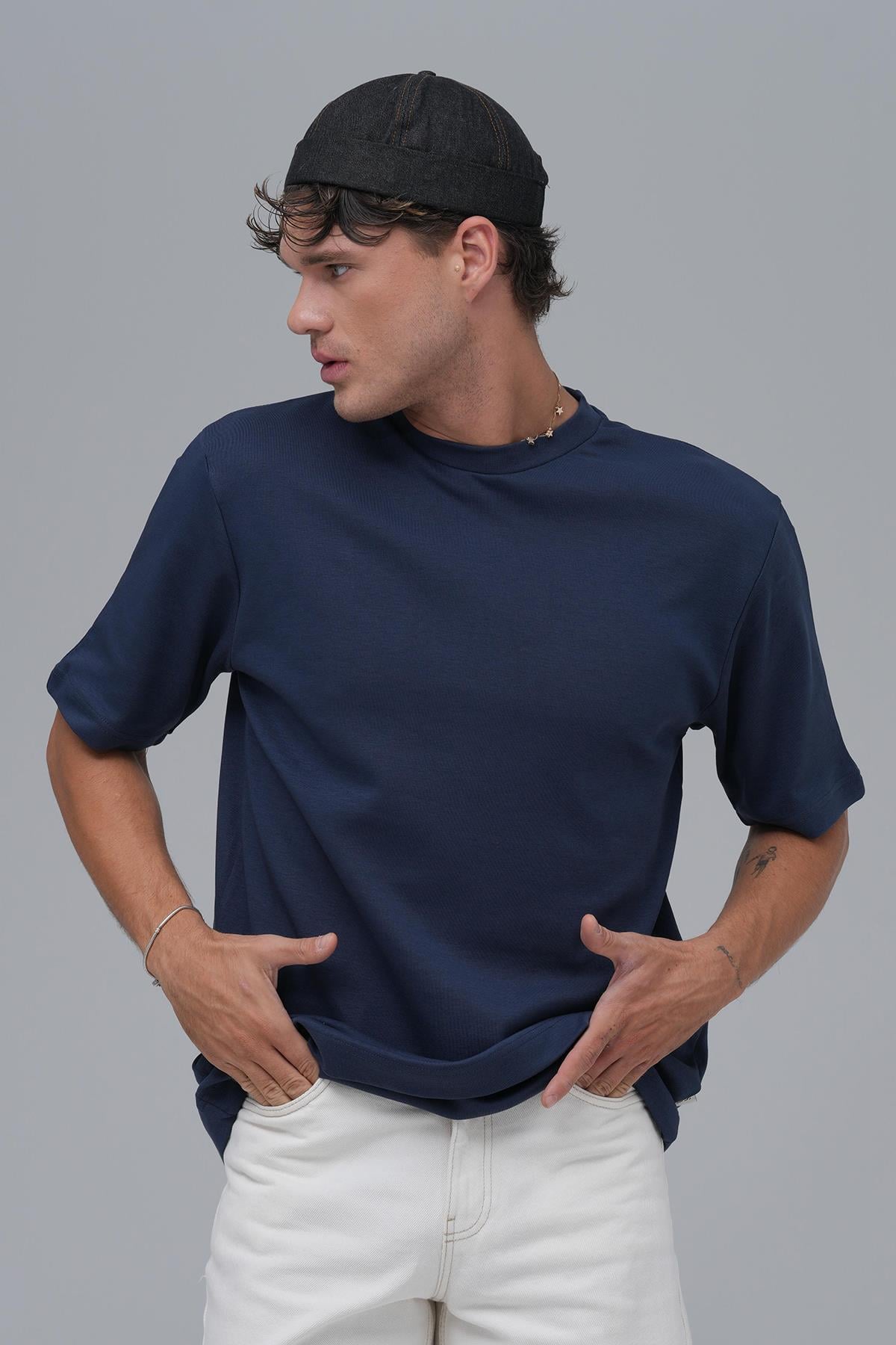 SAW Club Basic Regular Fit Tişört Erkek Lacivert