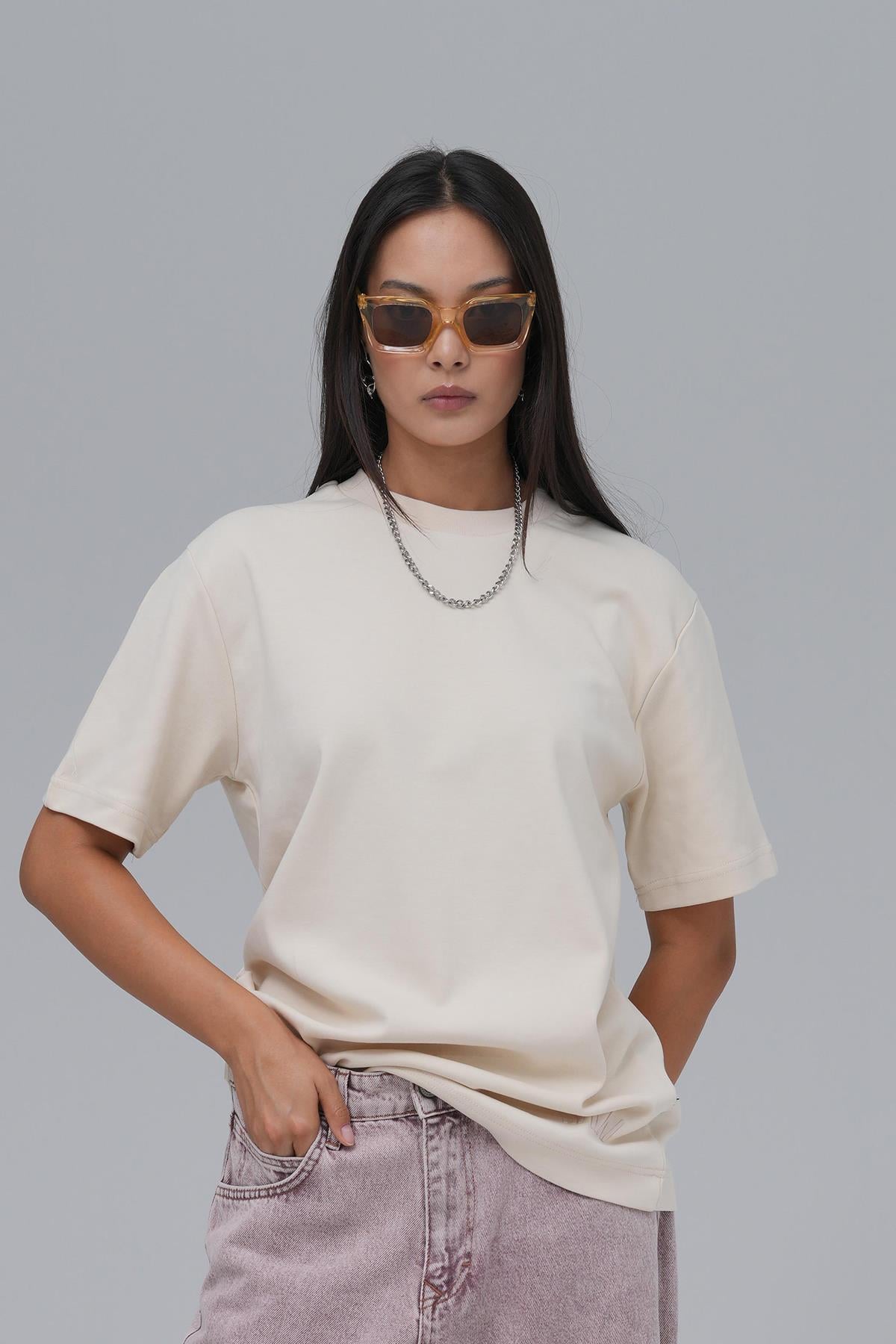 SAW Club Basic Regular Fit Tişört Kadın Stone