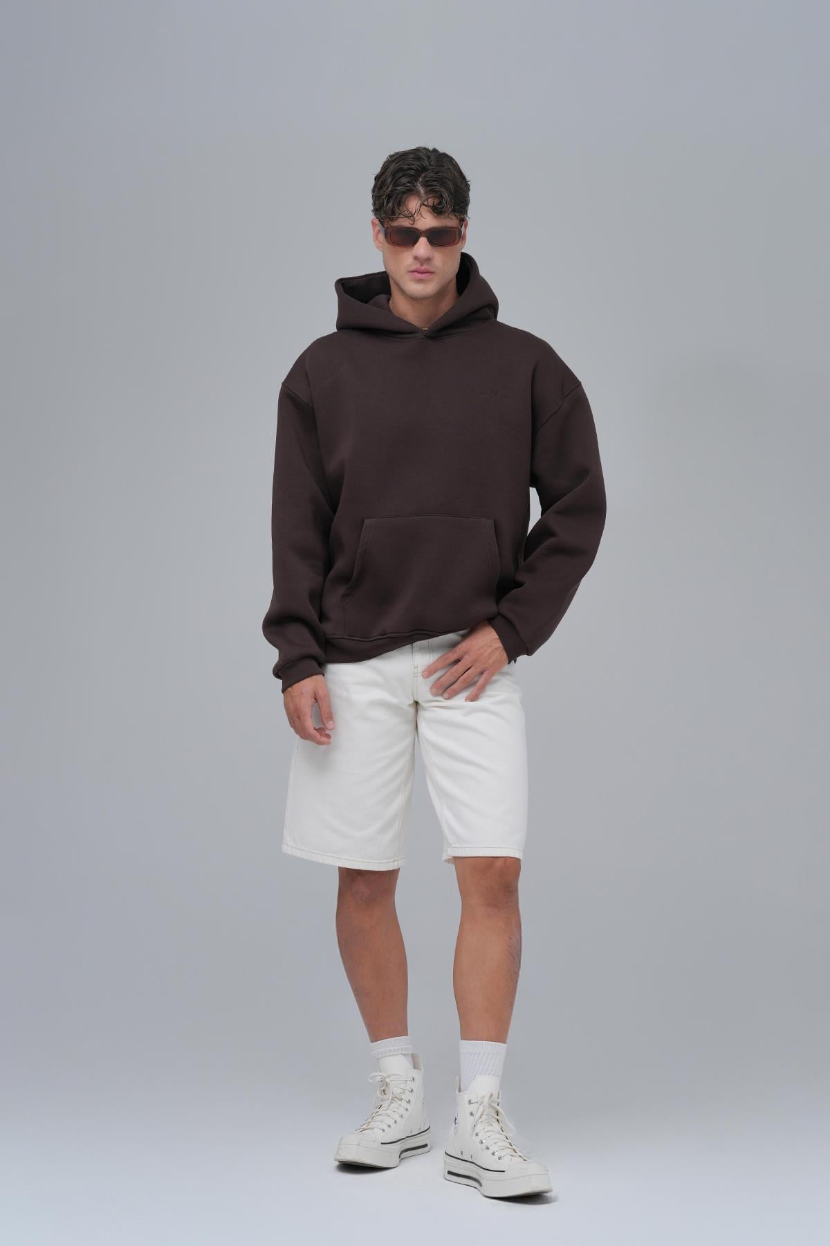 SAW Club Oversize Sweatshirt Erkek Kahverengi