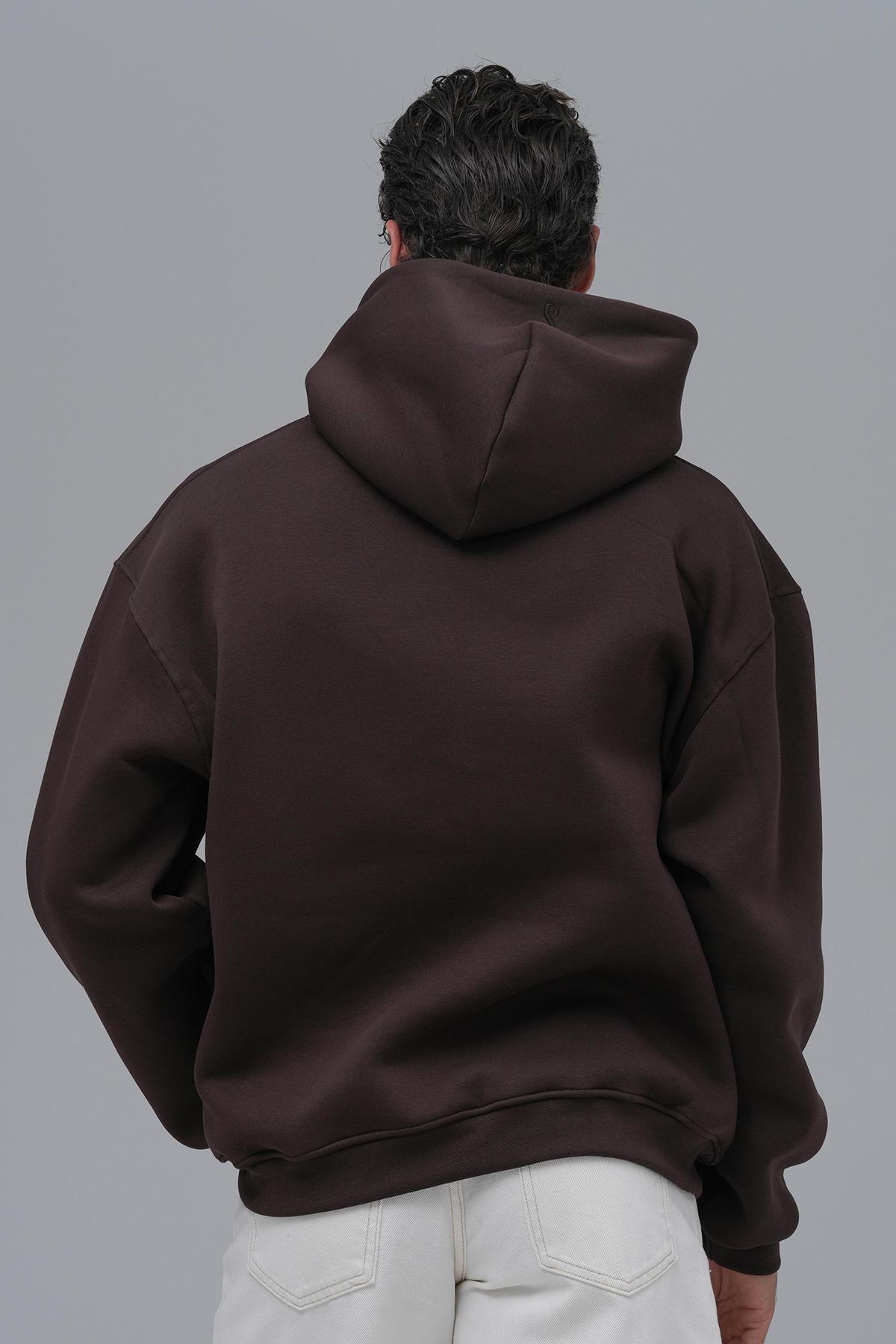 SAW Club Oversize Sweatshirt Erkek Kahverengi
