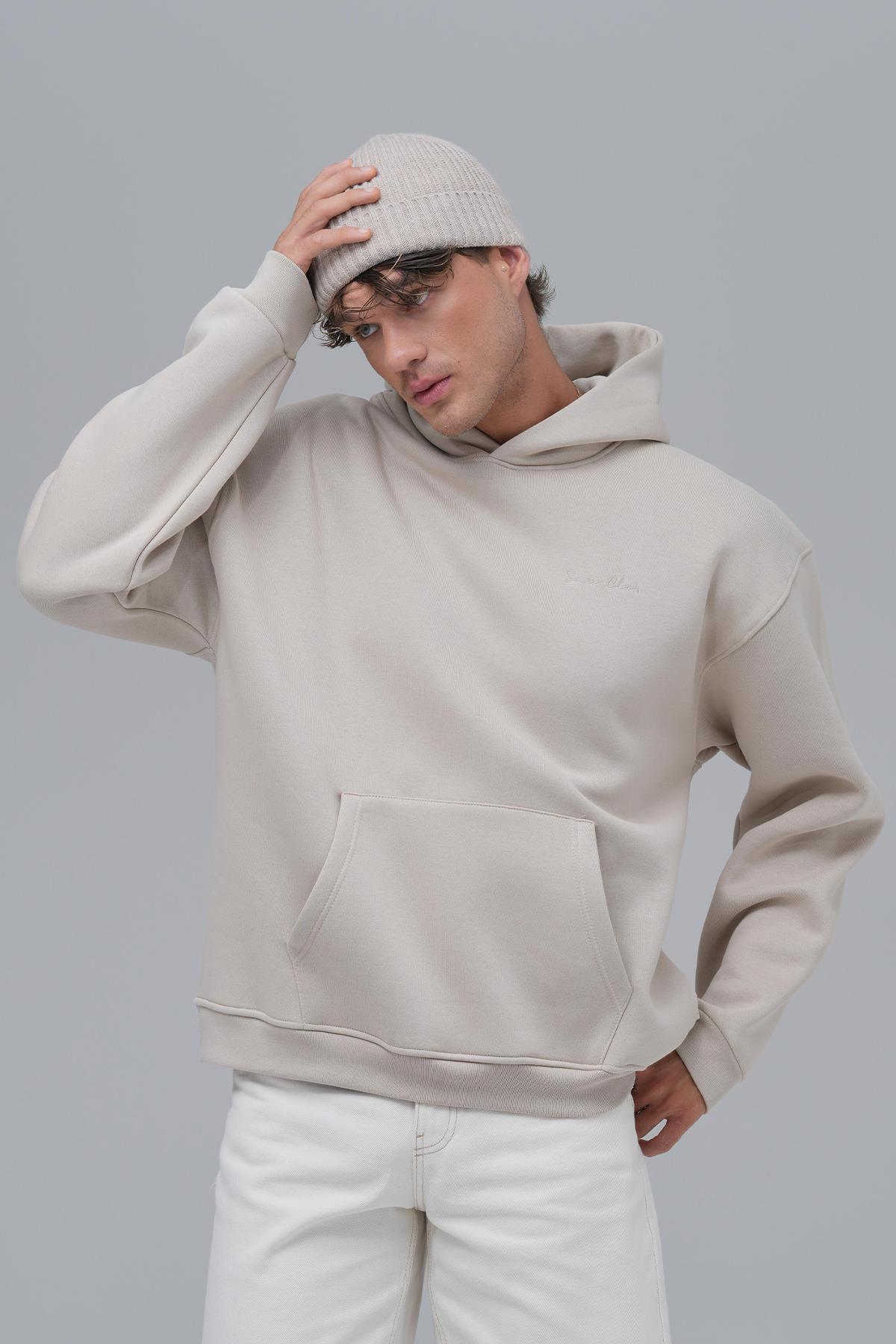 SAW Club Oversize Sweatshirt Erkek Stone