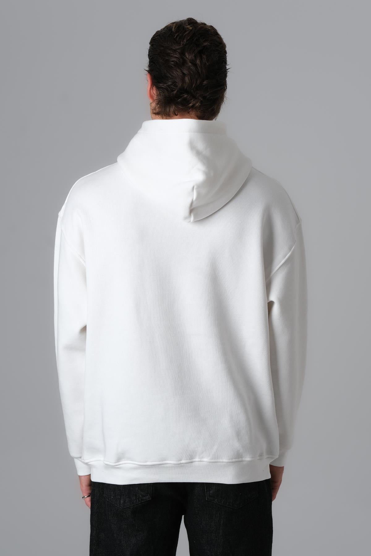 Scars & Power Oversize Sweatshirt Erkek Ekru