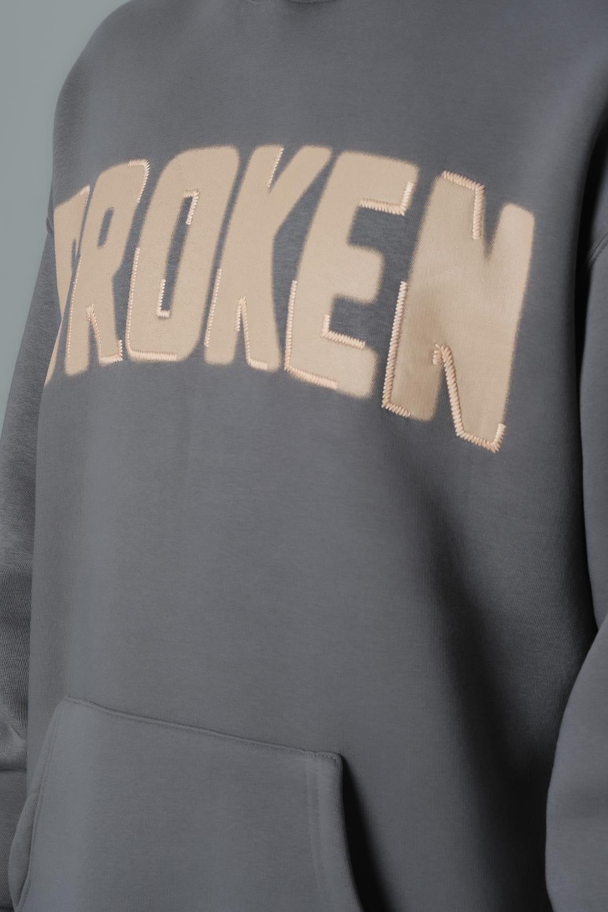 Scars & Power Oversize Sweatshirt Erkek Füme
