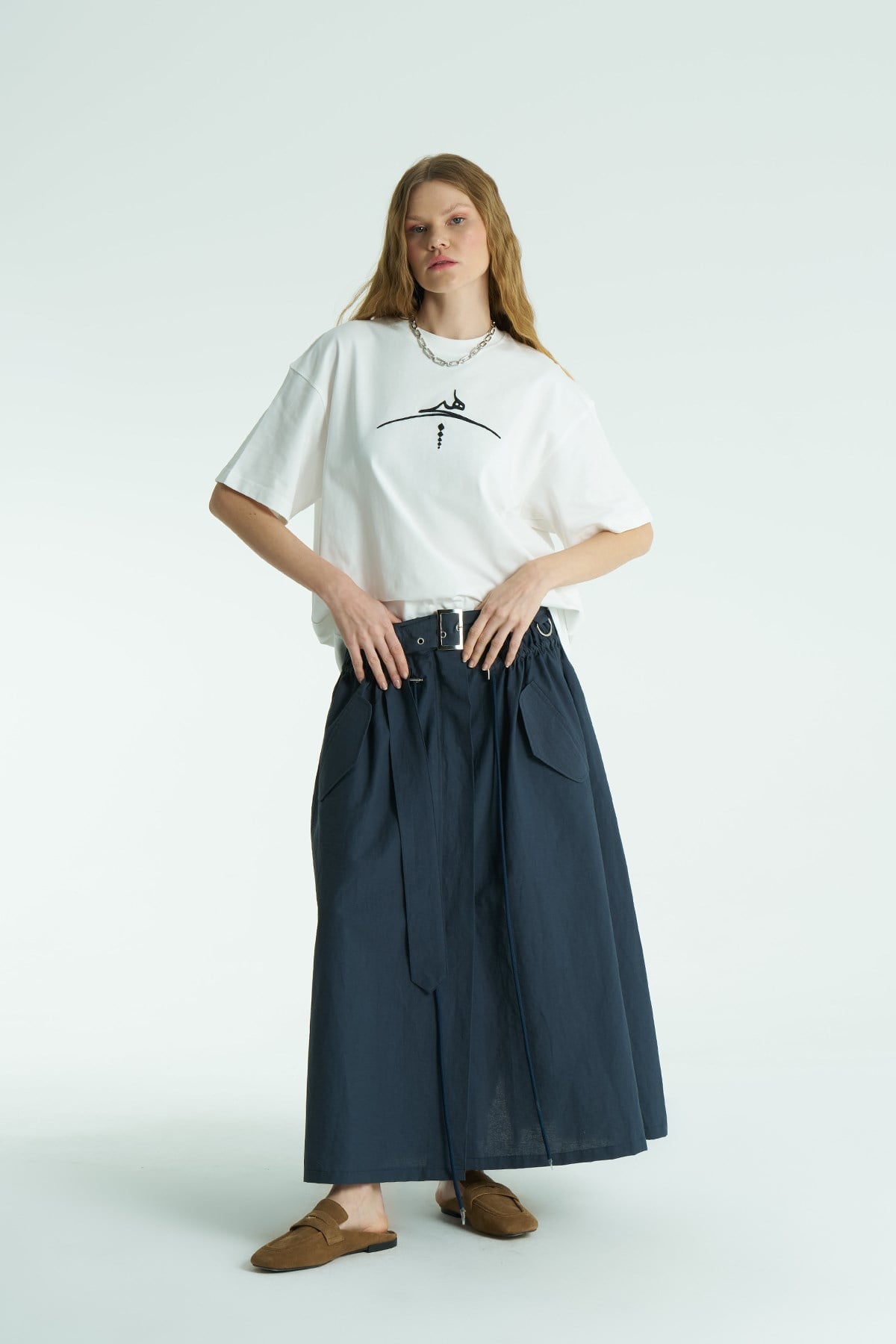 Semazen Oversize Kadın Tişört Ekru