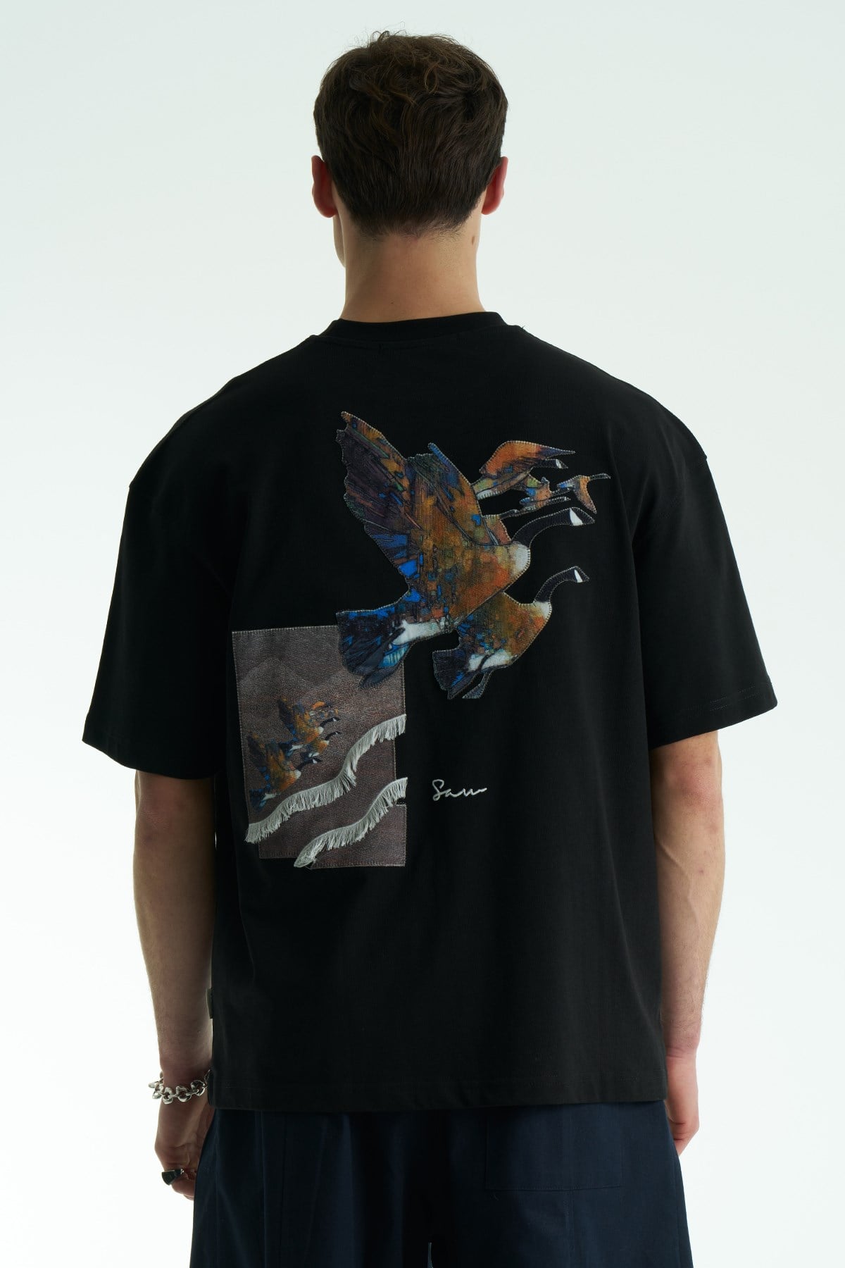 Soar Oversize Erkek Tişört Siyah