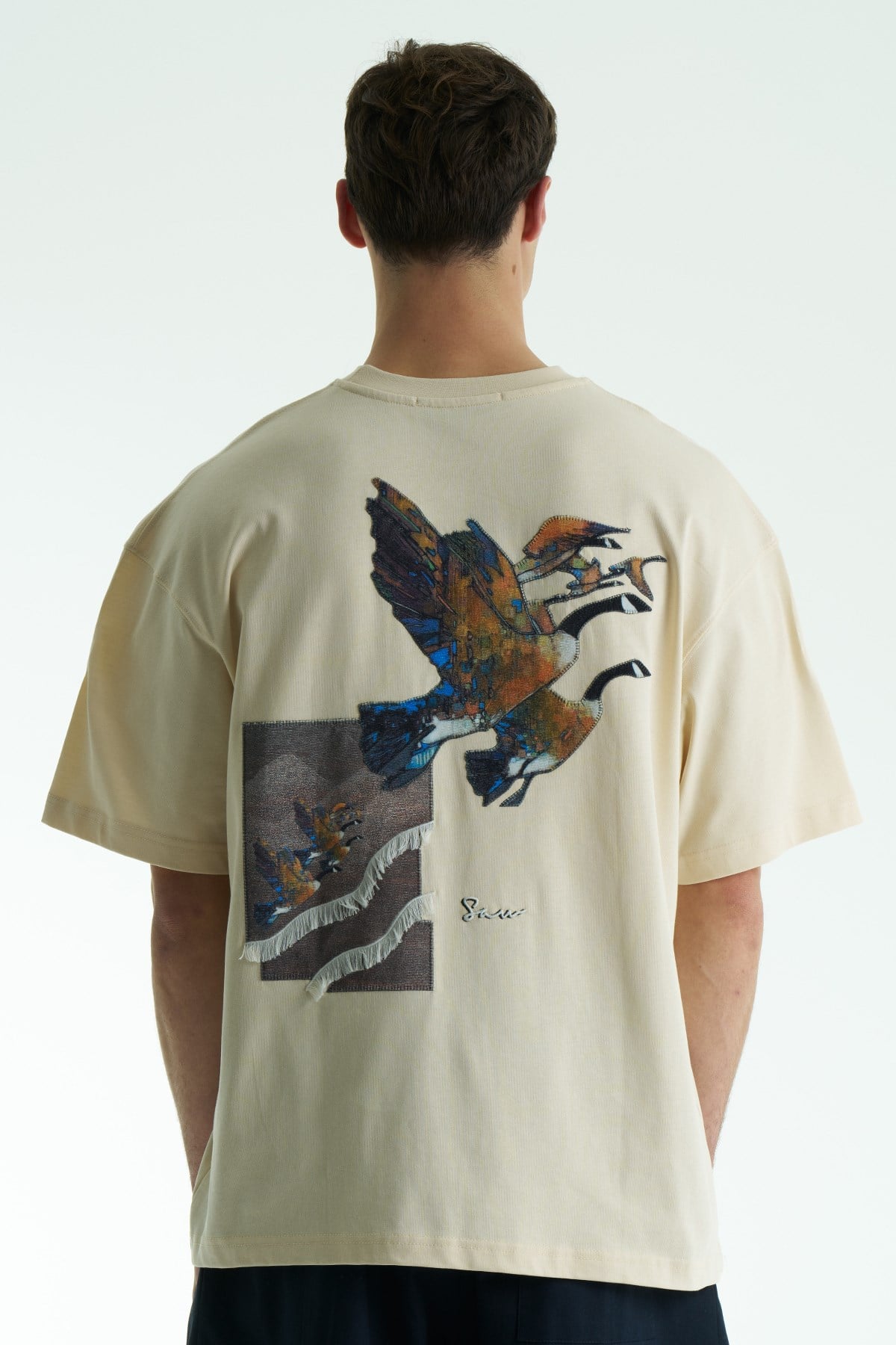 Soar Oversize Erkek Tişört Stone