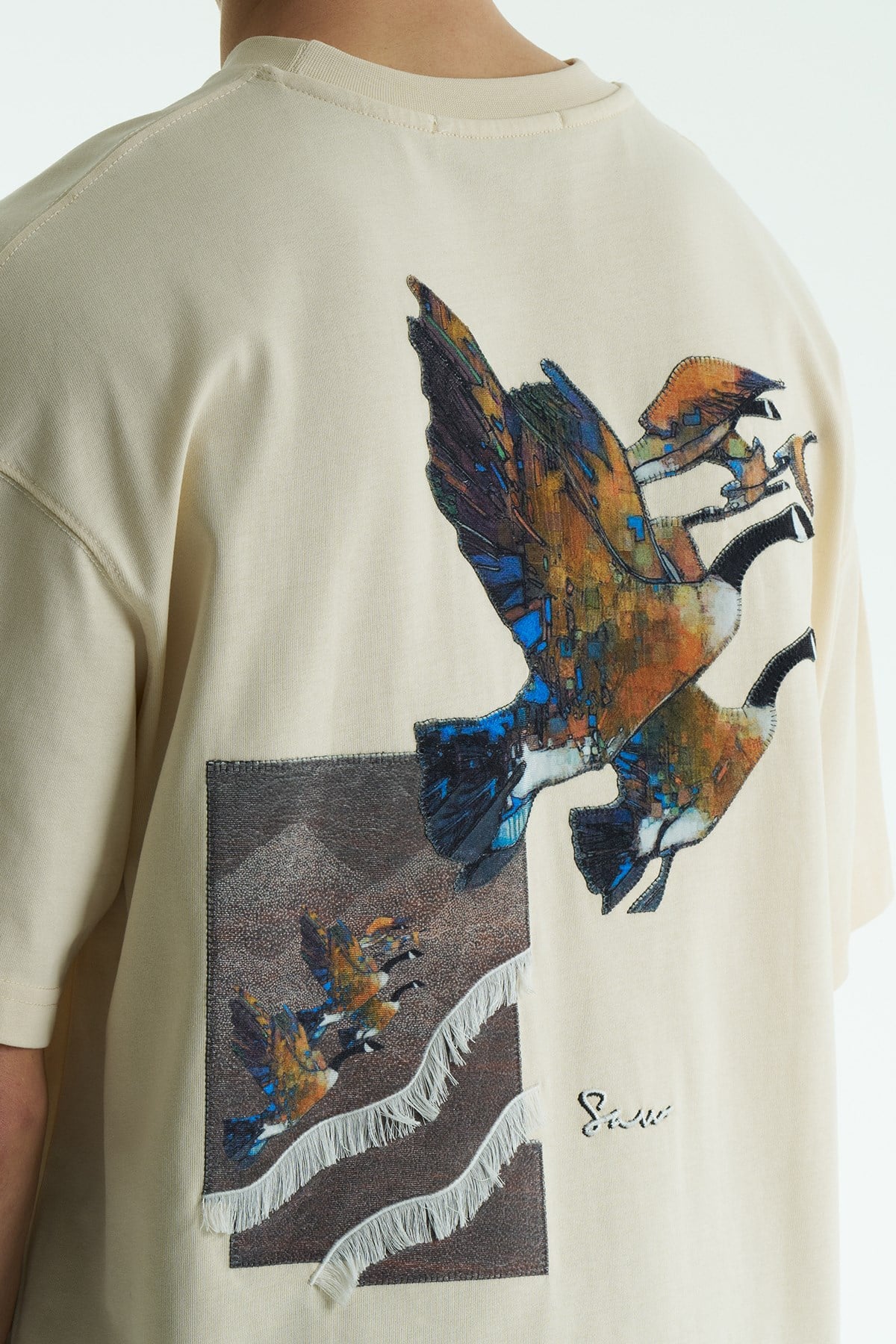 Soar Oversize Erkek Tişört Stone