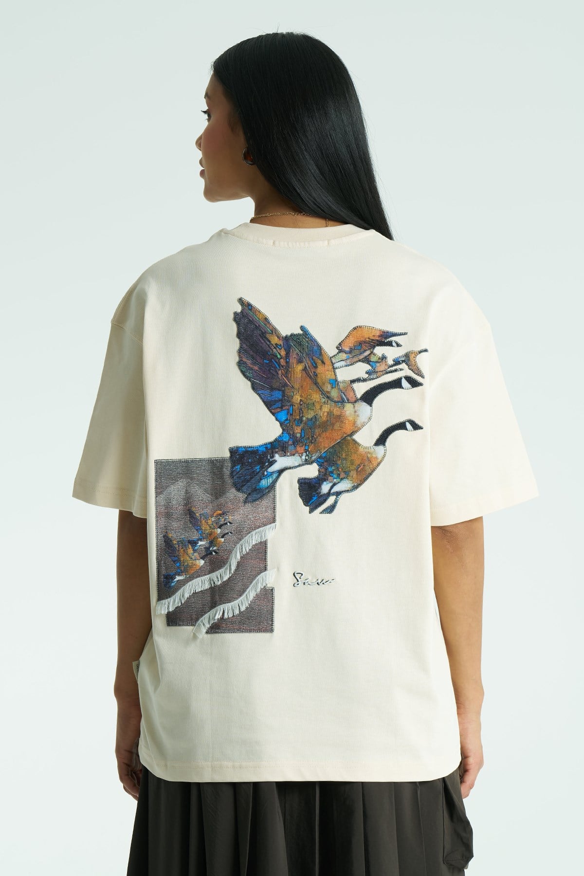 Soar Oversize Kadın Tişört Stone