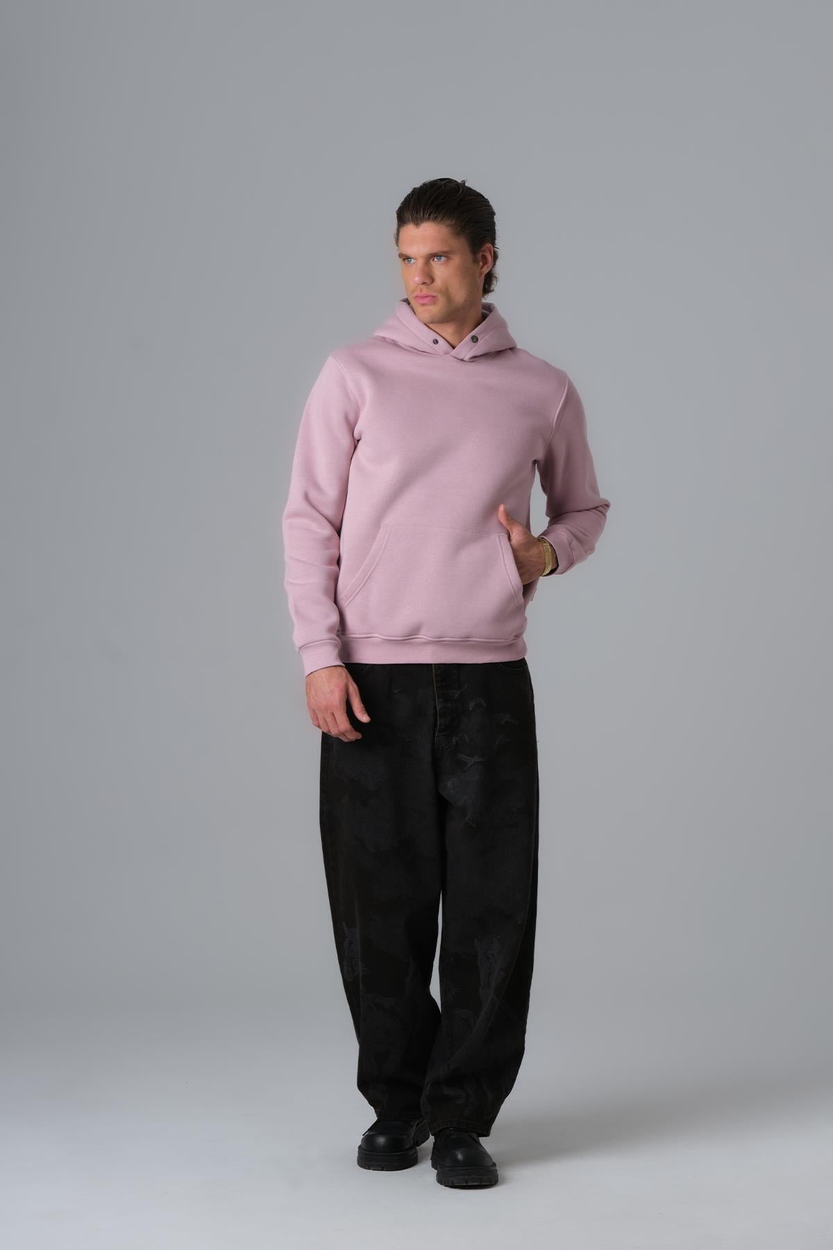 Soft Care Kapüşonlu Sweatshirt Erkek Pembe