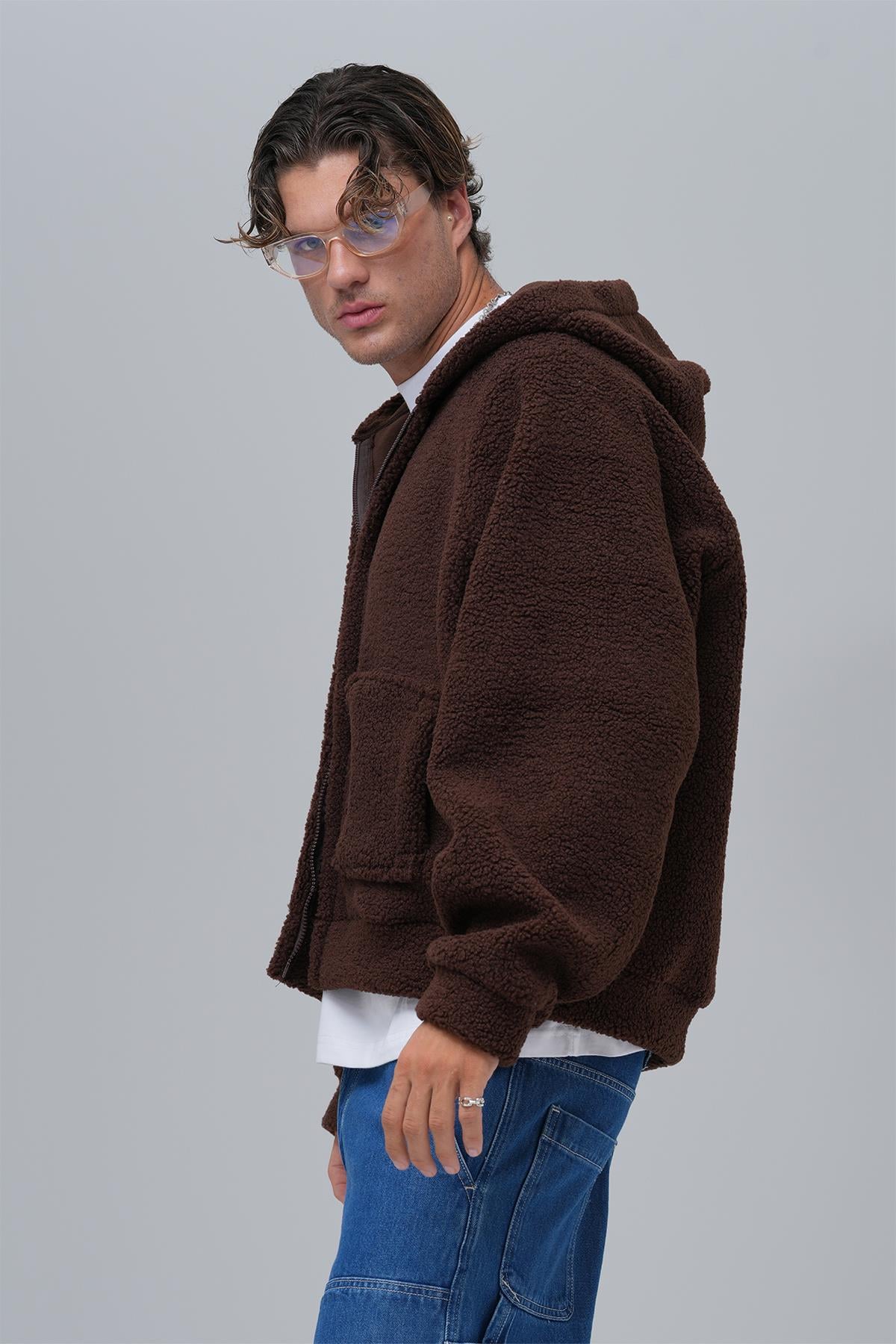 Soft Haven Oversize Welsoft Sweatshirt Erkek Kahverengi