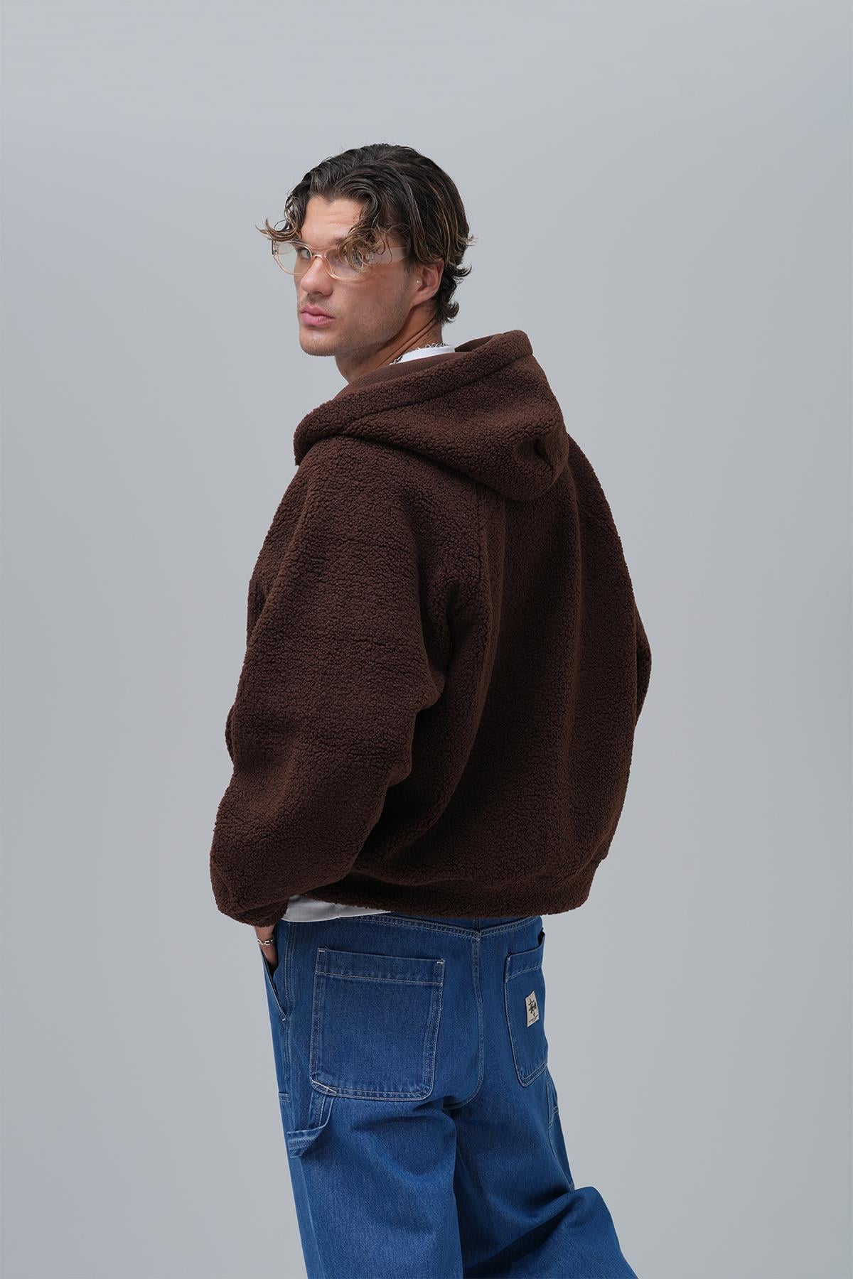 Soft Haven Oversize Welsoft Sweatshirt Erkek Kahverengi