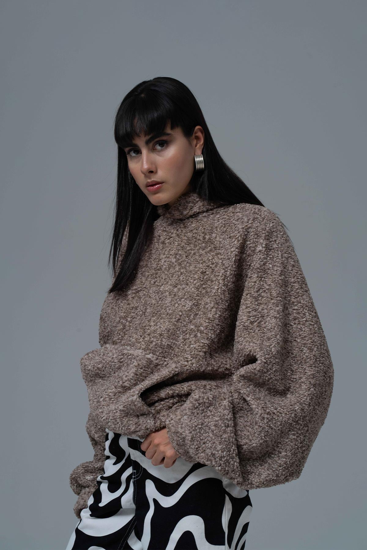Soft Haven Oversize Welsoft Sweatshirt Kadın Vizon
