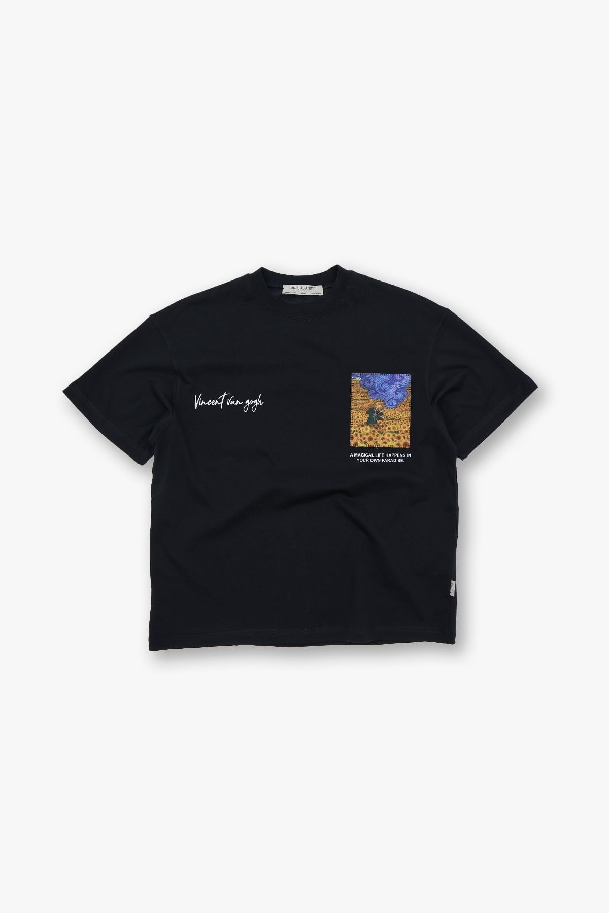 Starry Flow Oversize Tişört Erkek Siyah