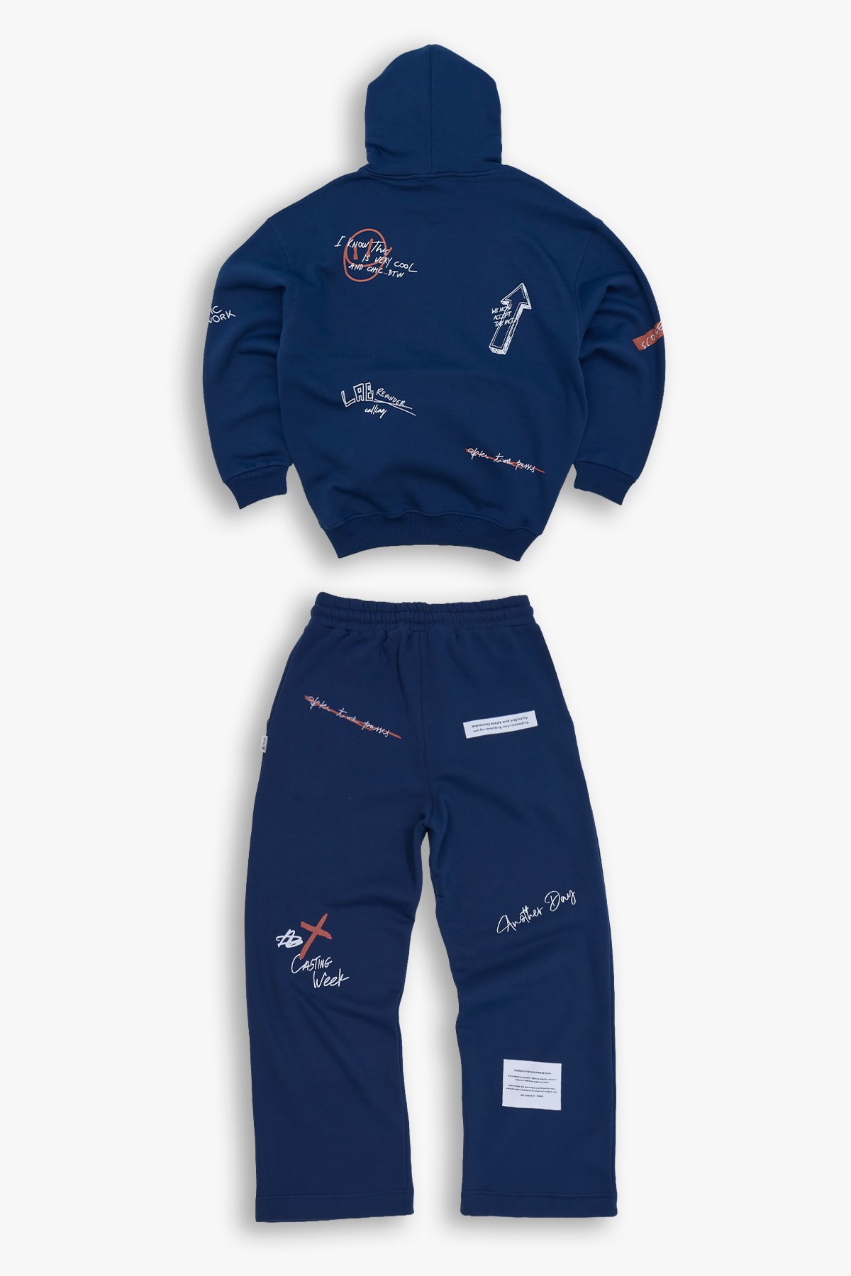 Street Script Oversize Eşofman Takımı Kadın Lacivert