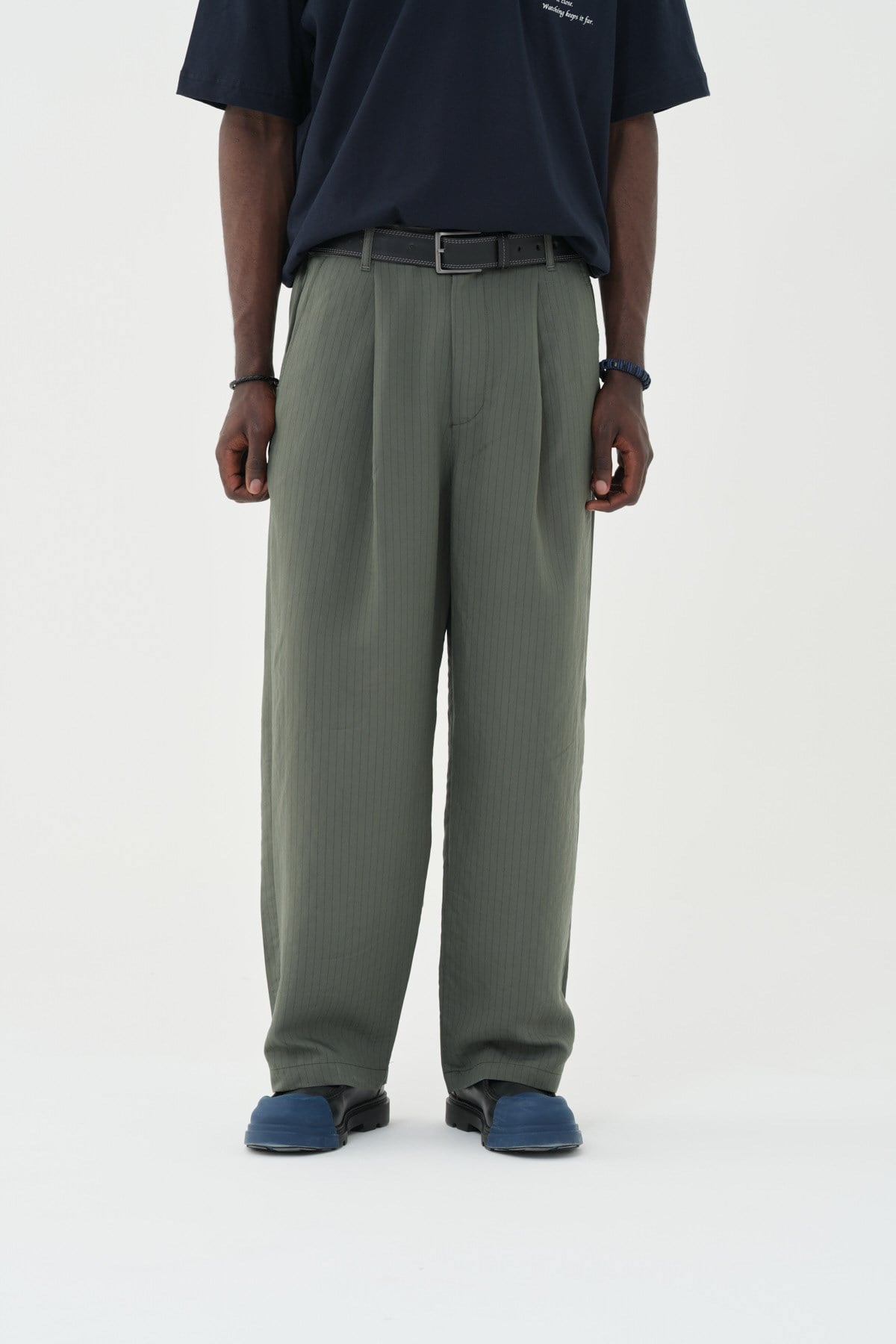 Tailor Stripe Relaxed Fit Erkek Pantolon Haki