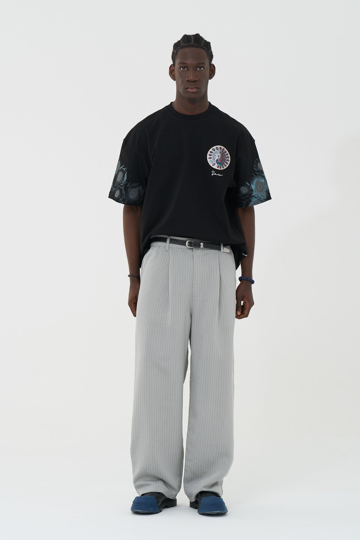 Tailor Stripe Relaxed Fit Erkek Pantolon Gri