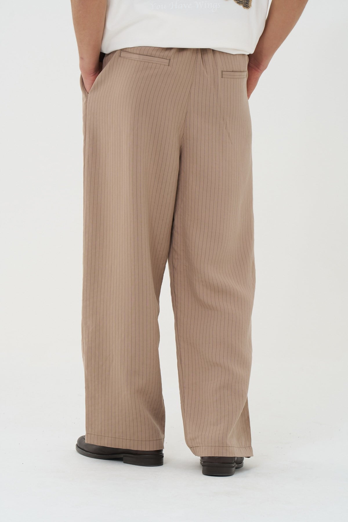 Tailor Stripe Relaxed Fit Erkek Pantolon Vizon