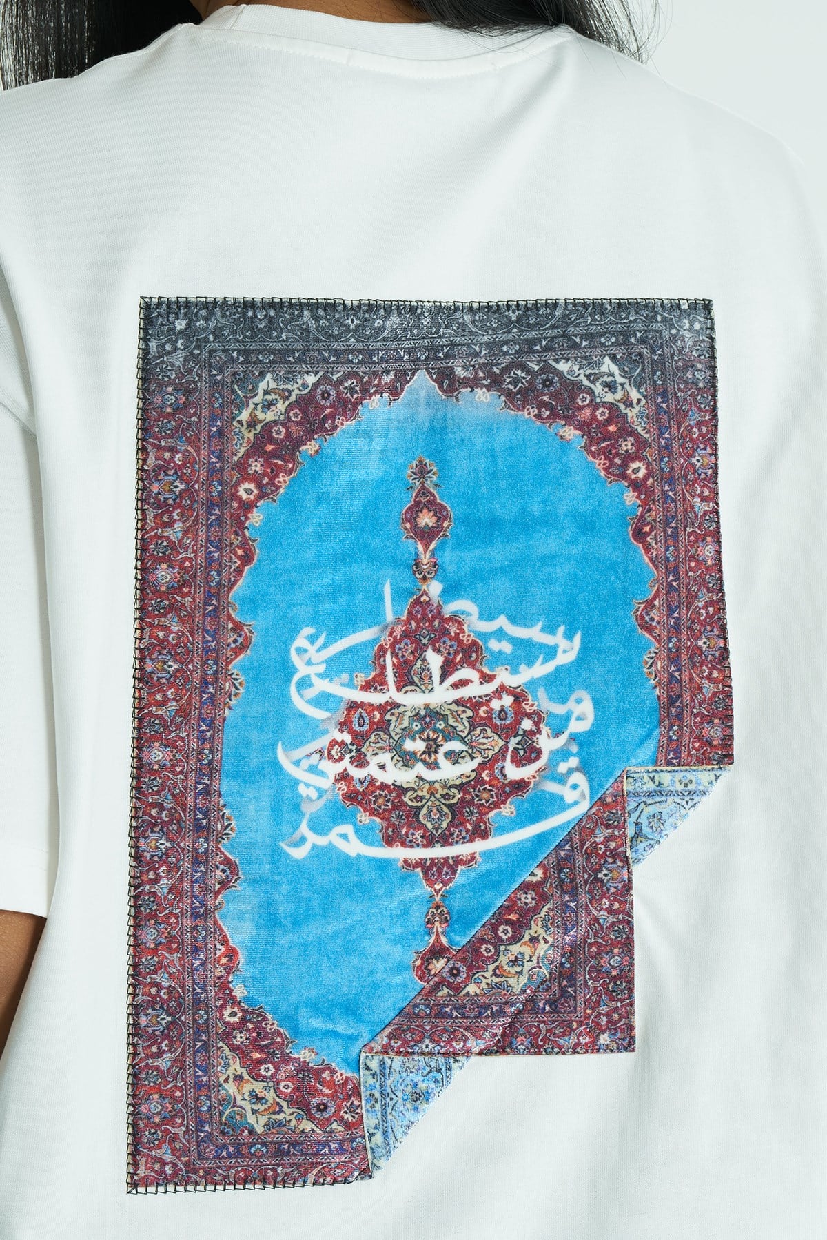 Tapestry Frame Oversize Tişört Kadın Ekru
