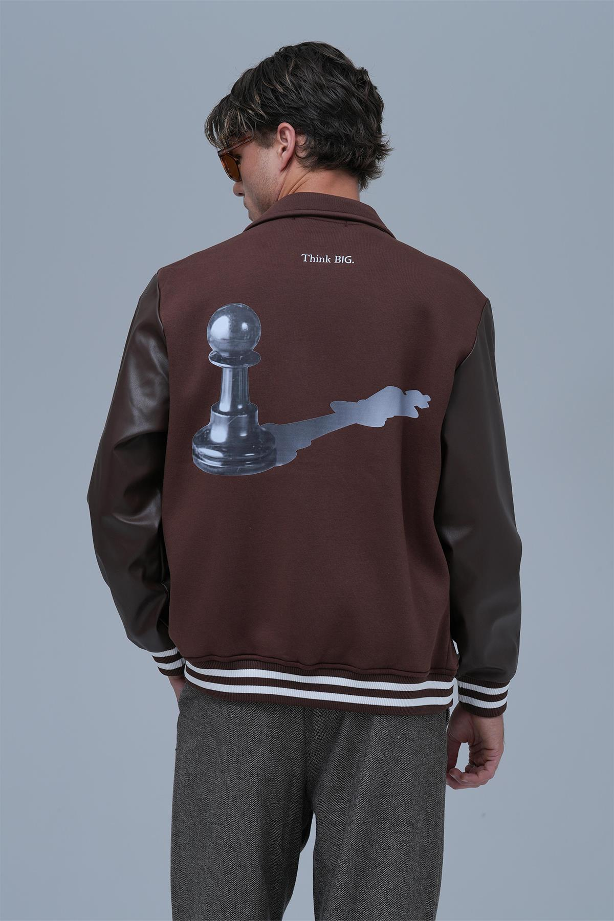 Think Big Oversize Kolej Ceketi Erkek Kahverengi