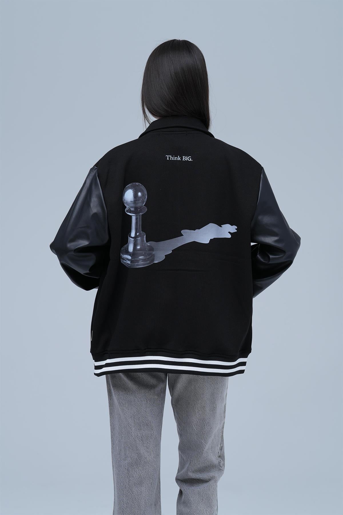 Think Big Oversize Kolej Ceketi Kadın Siyah