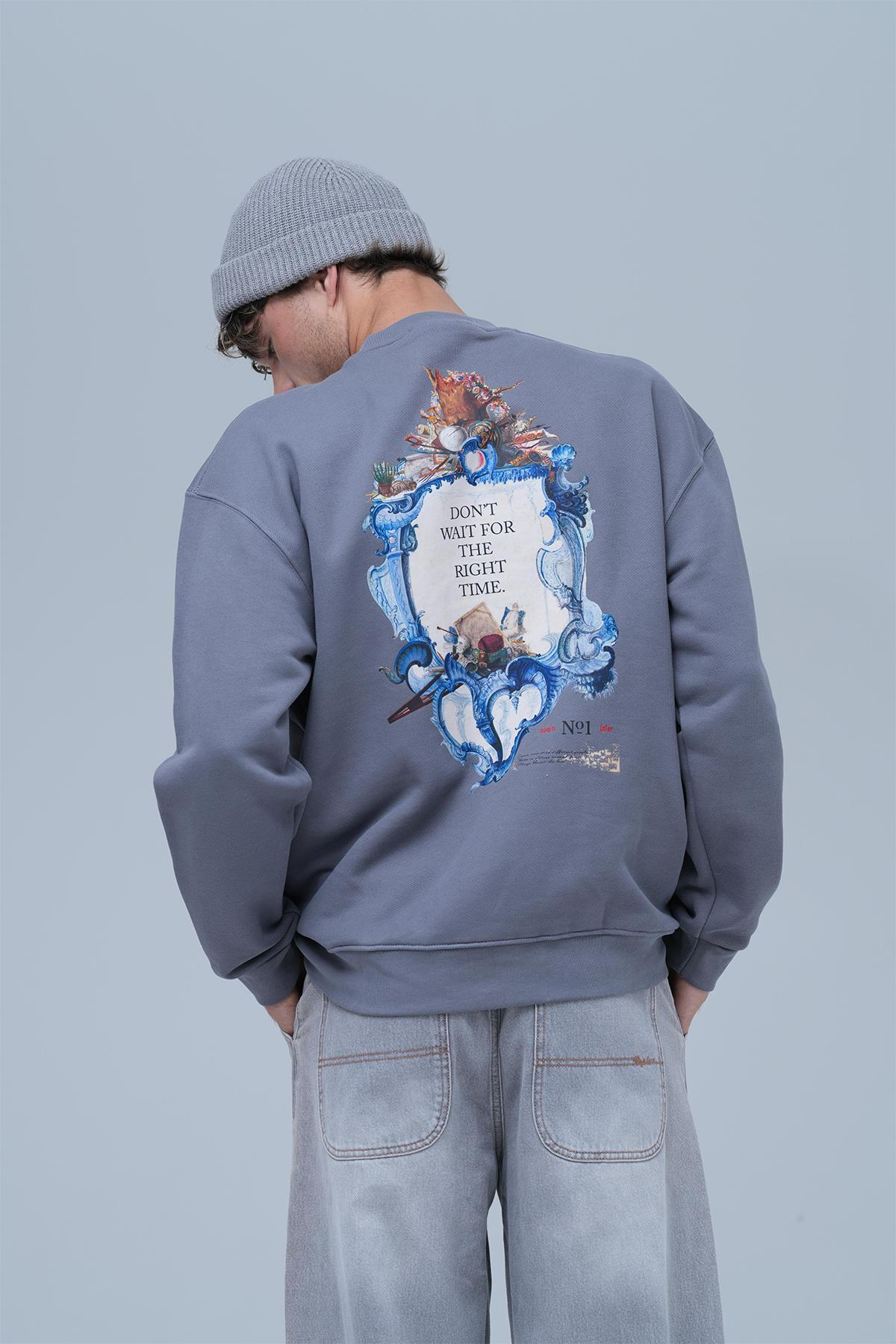 Time Capsule Oversize Sweatshirt Erkek Füme
