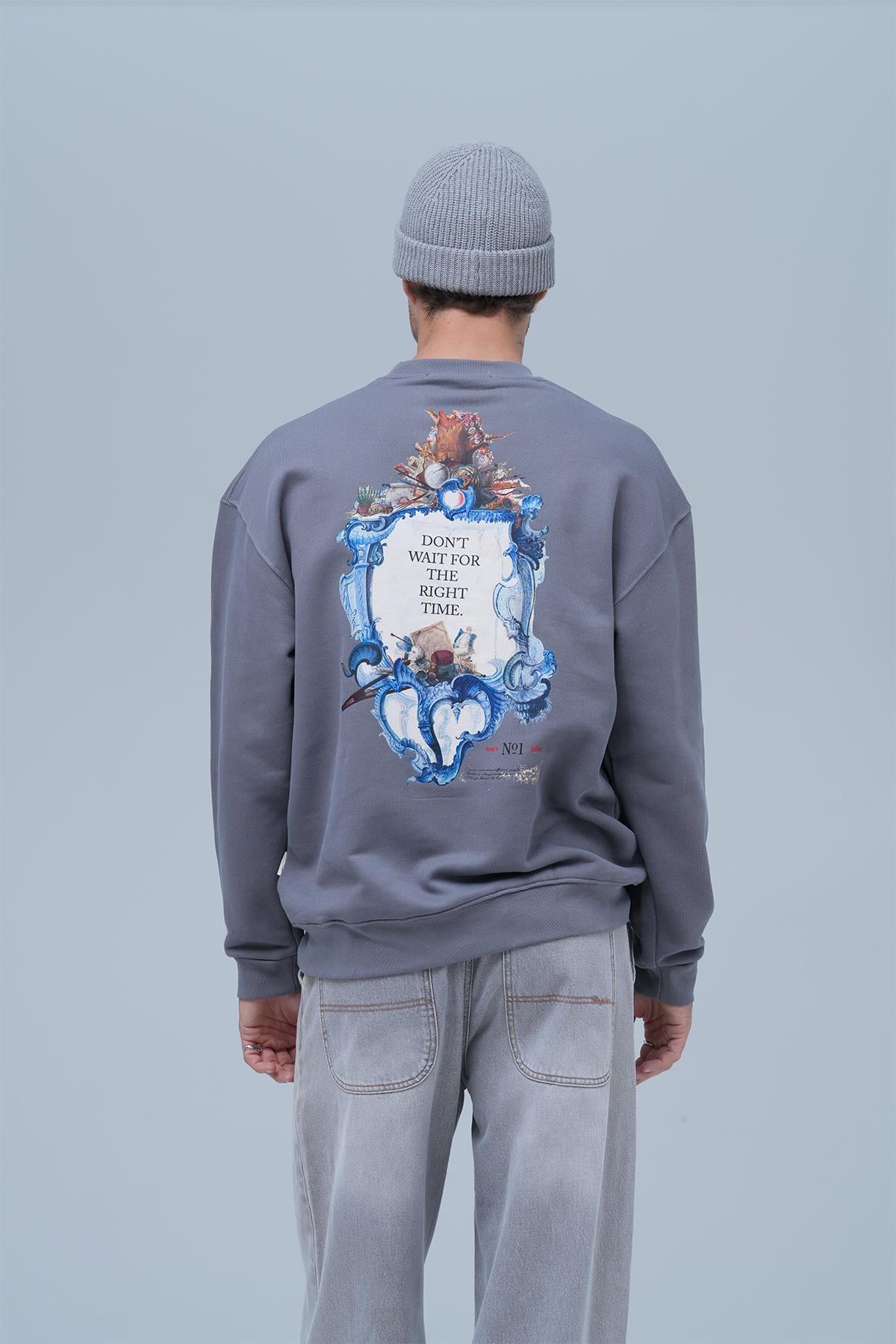 Time Capsule Oversize Sweatshirt Erkek Füme