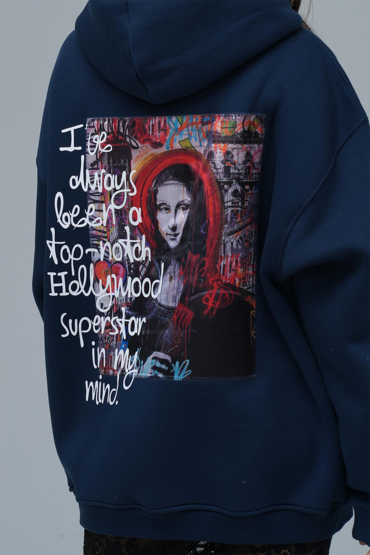 Top-Notch Oversize Sweatshirt Kadın İndigo