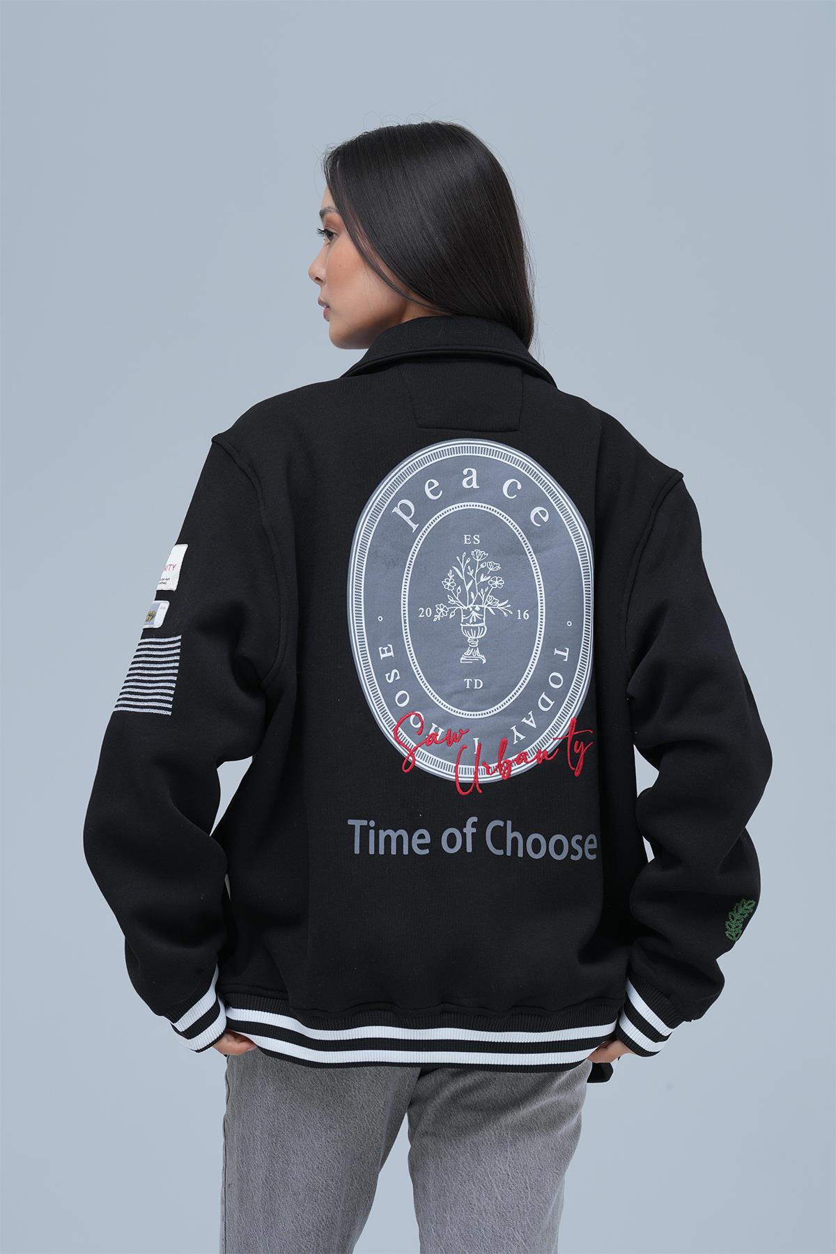 Urban Choice Oversize Kolej Ceketi Kadın Siyah
