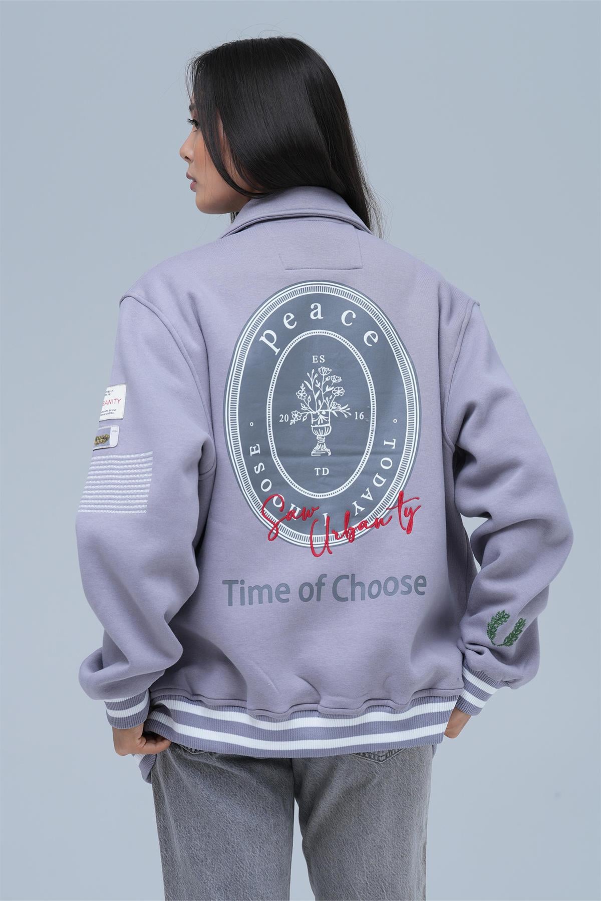 Urban Choice Oversize Kolej Ceketi Kadın Gri
