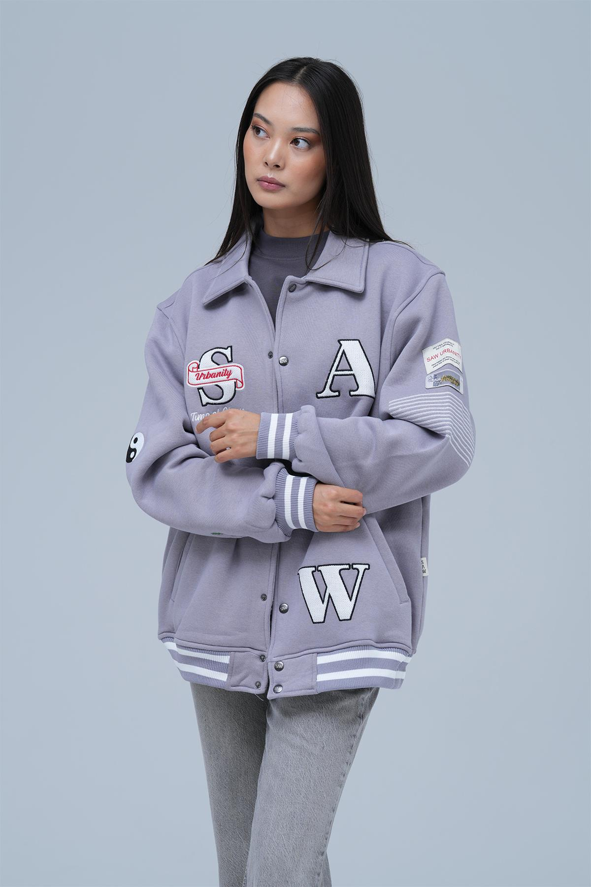 Urban Choice Oversize Kolej Ceketi Kadın Gri