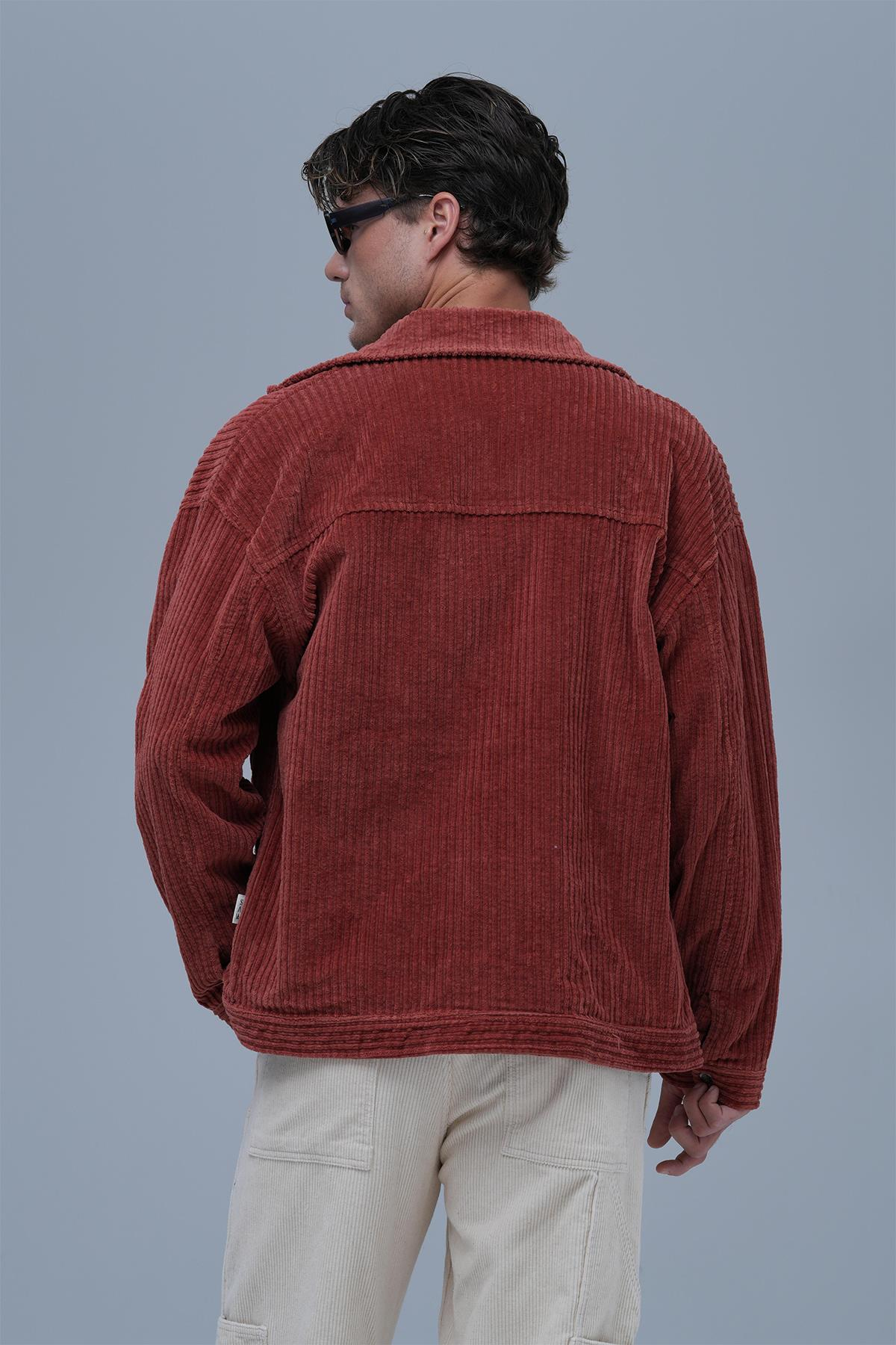 Urban Velvet Ceket Erkek Kiremit
